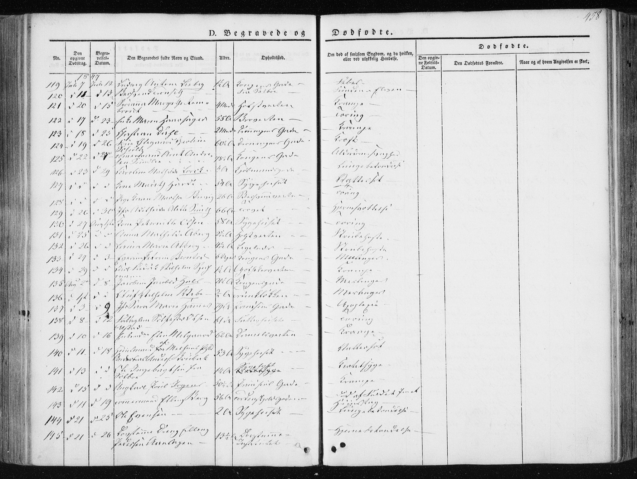 Ministerialprotokoller, klokkerbøker og fødselsregistre - Sør-Trøndelag, SAT/A-1456/601/L0049: Parish register (official) no. 601A17, 1839-1847, p. 458