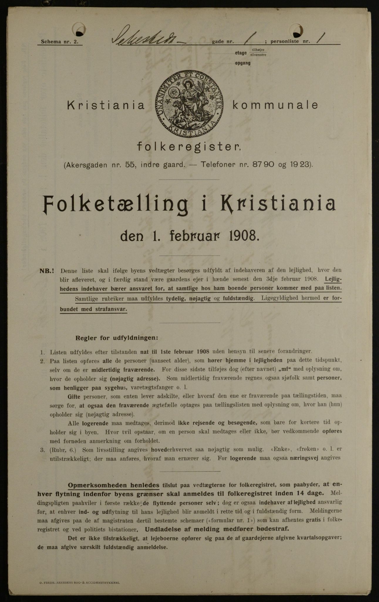 OBA, Municipal Census 1908 for Kristiania, 1908, p. 84383