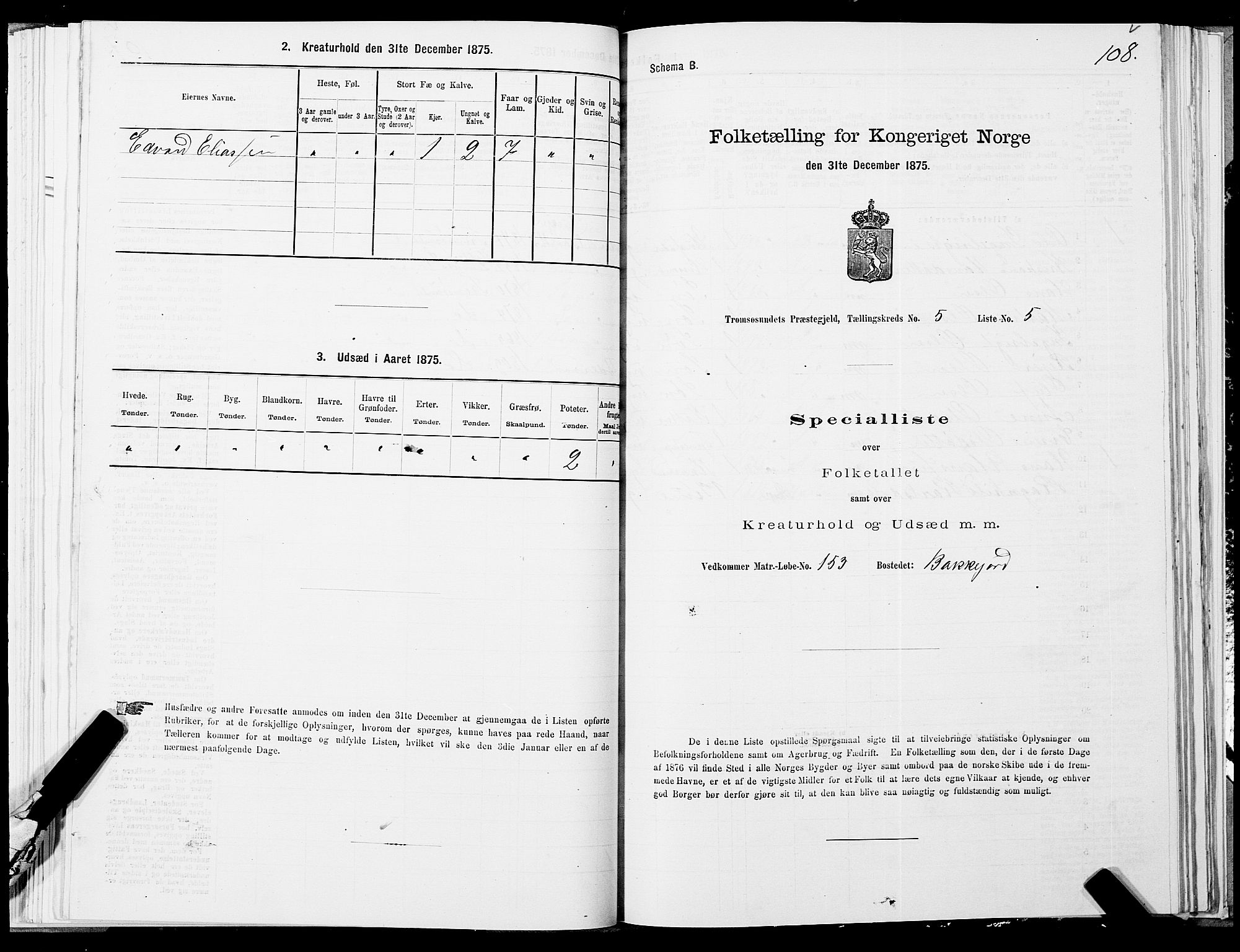 SATØ, 1875 census for 1934P Tromsøysund, 1875, p. 3108