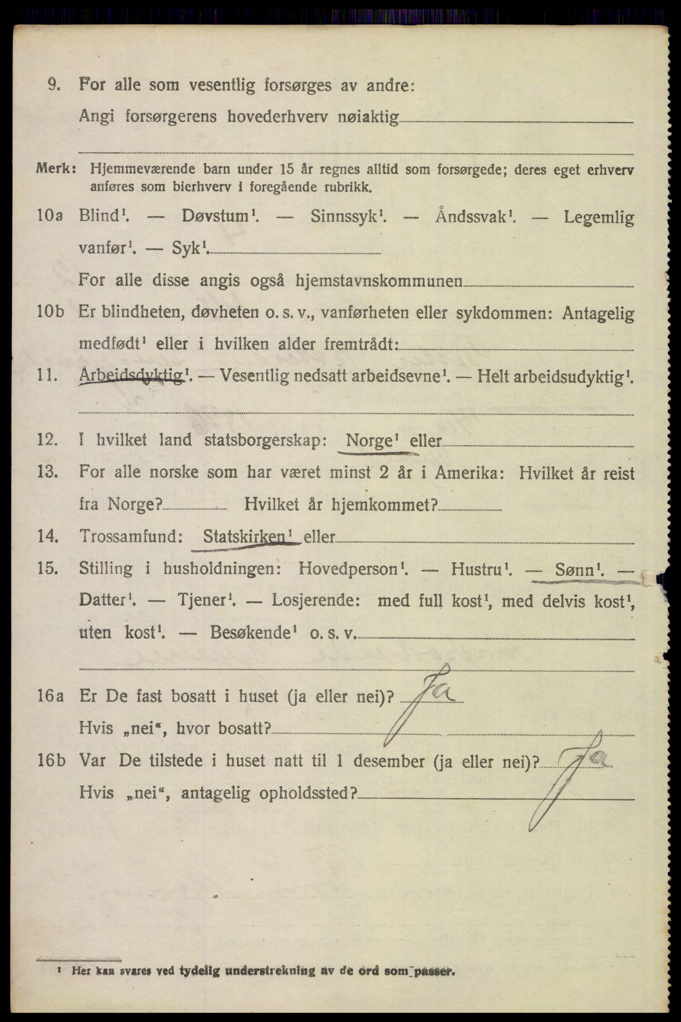 SAH, 1920 census for Trysil, 1920, p. 7594
