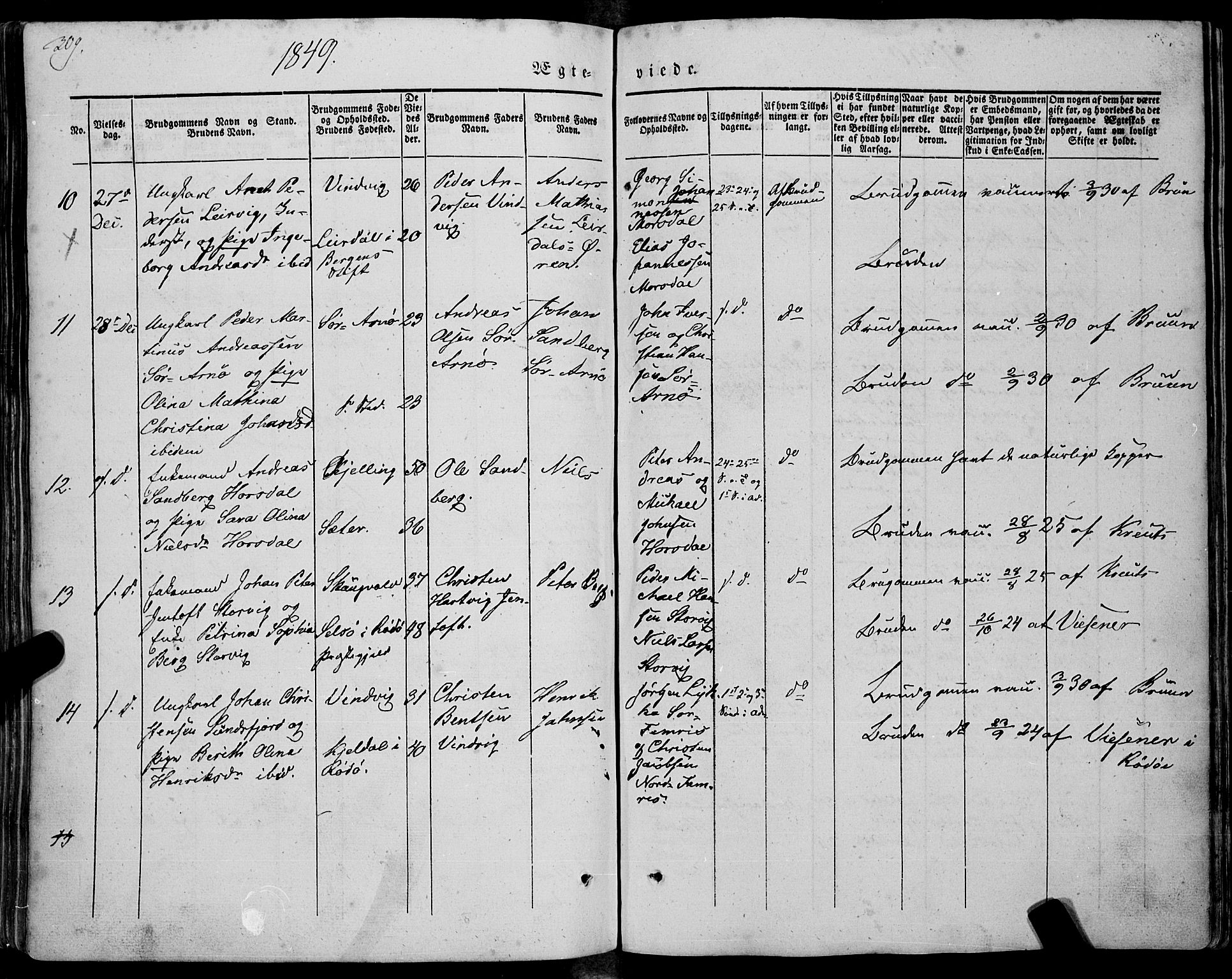 Ministerialprotokoller, klokkerbøker og fødselsregistre - Nordland, SAT/A-1459/805/L0097: Parish register (official) no. 805A04, 1837-1861, p. 309