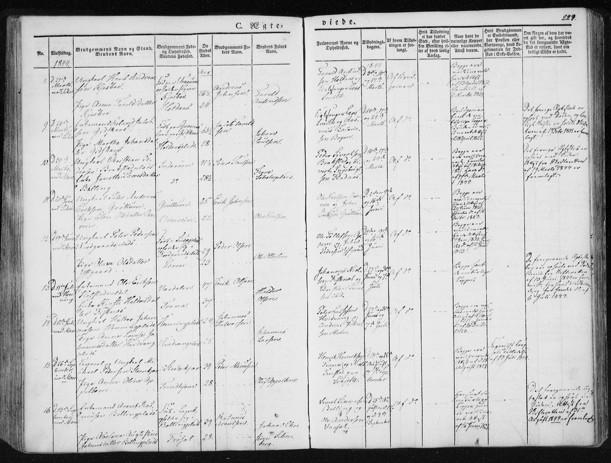 Ministerialprotokoller, klokkerbøker og fødselsregistre - Nord-Trøndelag, AV/SAT-A-1458/735/L0339: Parish register (official) no. 735A06 /1, 1836-1848, p. 228