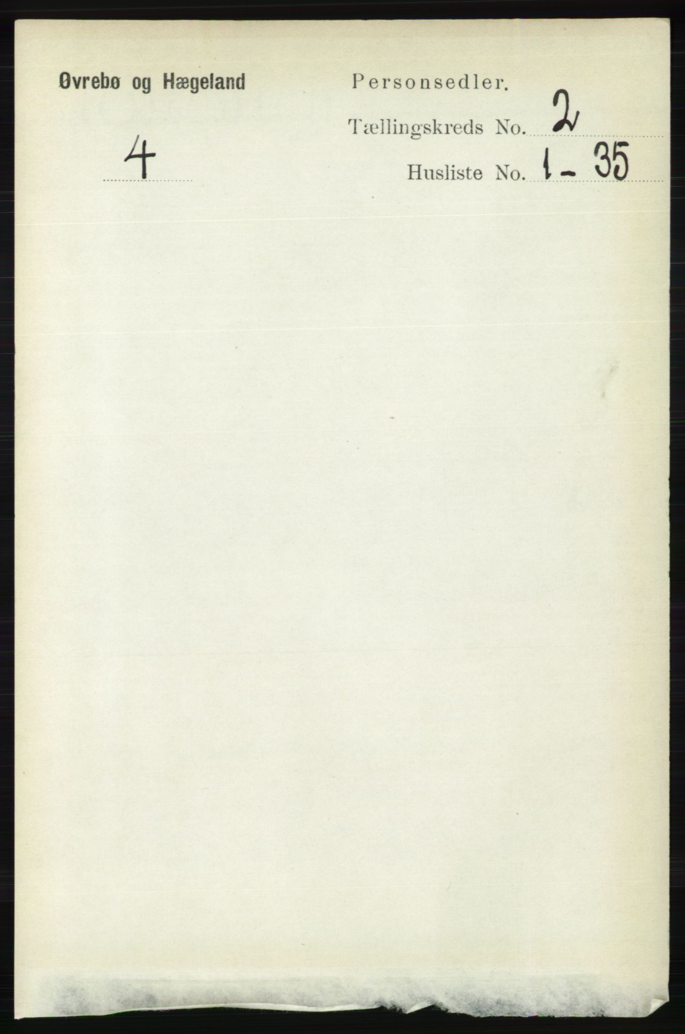 RA, 1891 census for 1016 Øvrebø og Hægeland, 1891, p. 319