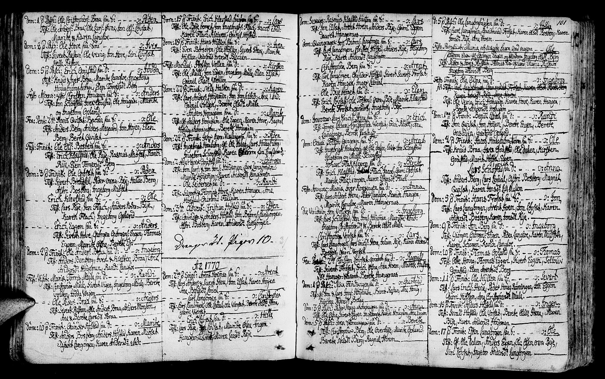 Ministerialprotokoller, klokkerbøker og fødselsregistre - Sør-Trøndelag, SAT/A-1456/612/L0370: Parish register (official) no. 612A04, 1754-1802, p. 101