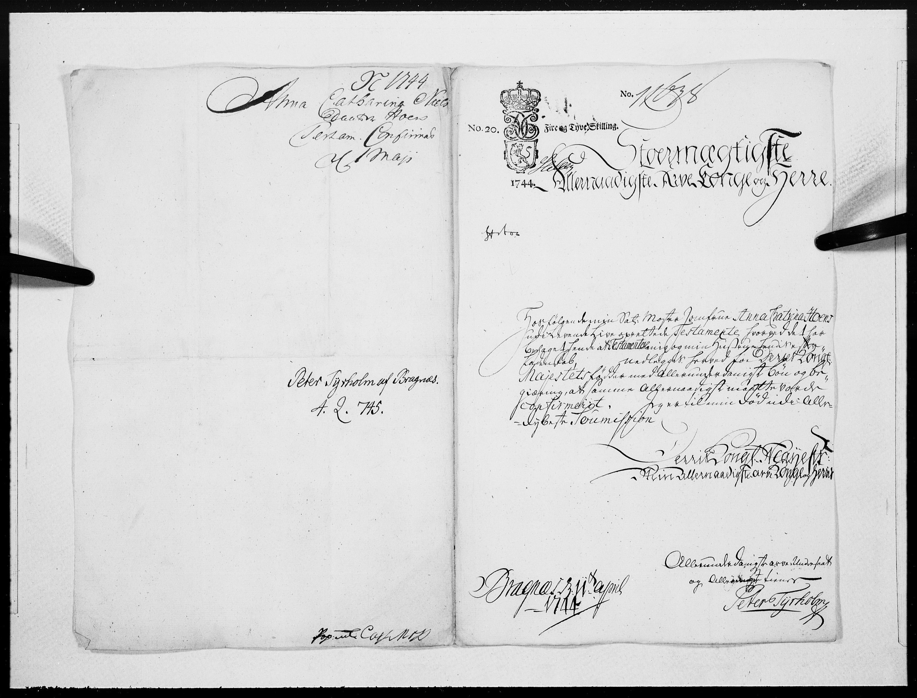 Danske Kanselli 1572-1799, AV/RA-EA-3023/F/Fc/Fcc/Fcca/L0139: Norske innlegg 1572-1799, 1744, p. 367