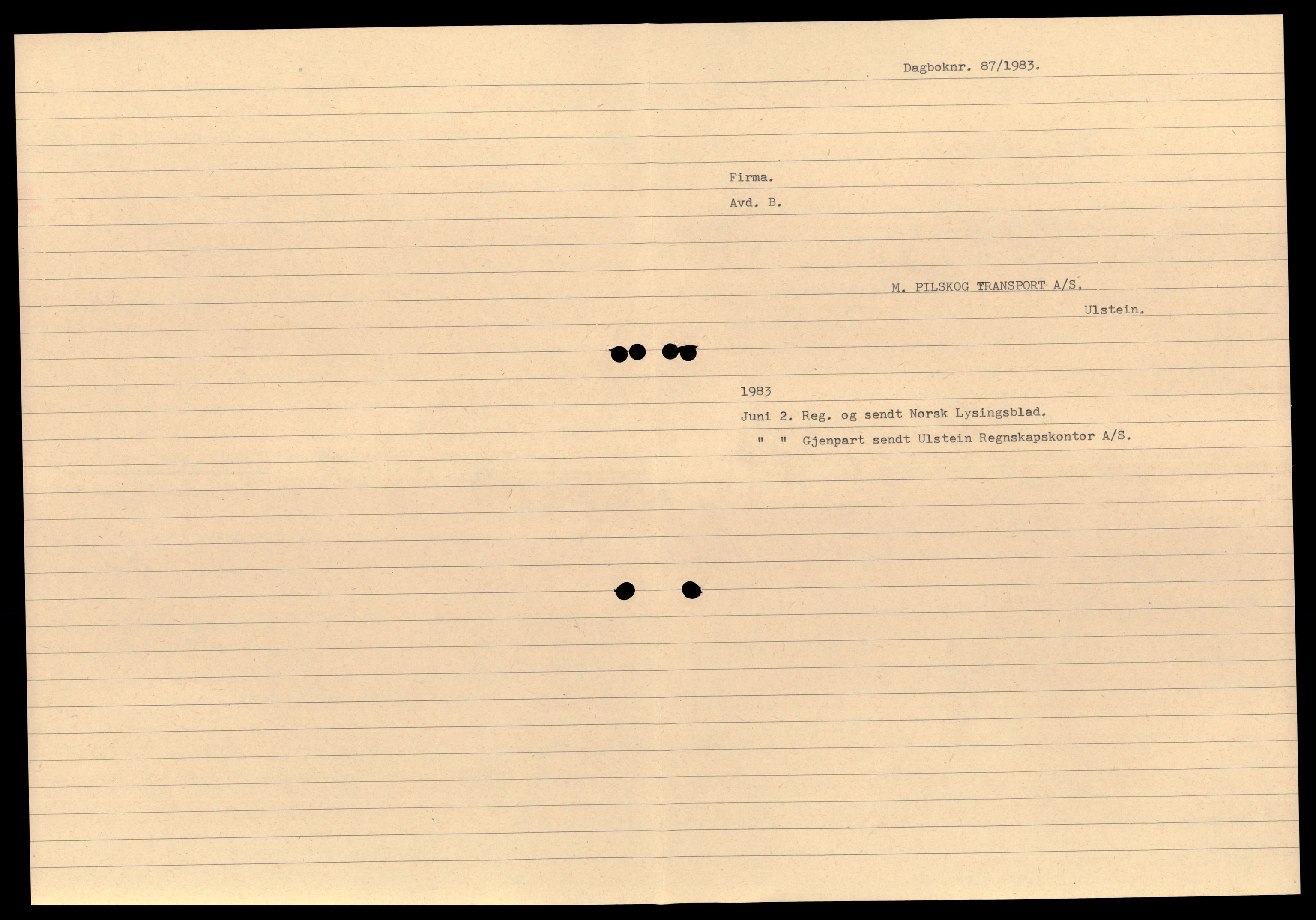 Nordre Sunnmøre sorenskriveri, AV/SAT-A-0006/2/J/Jd/Jdb/L0021: Bilag. Aksjeselskap, P-R, 1944-1990, p. 1