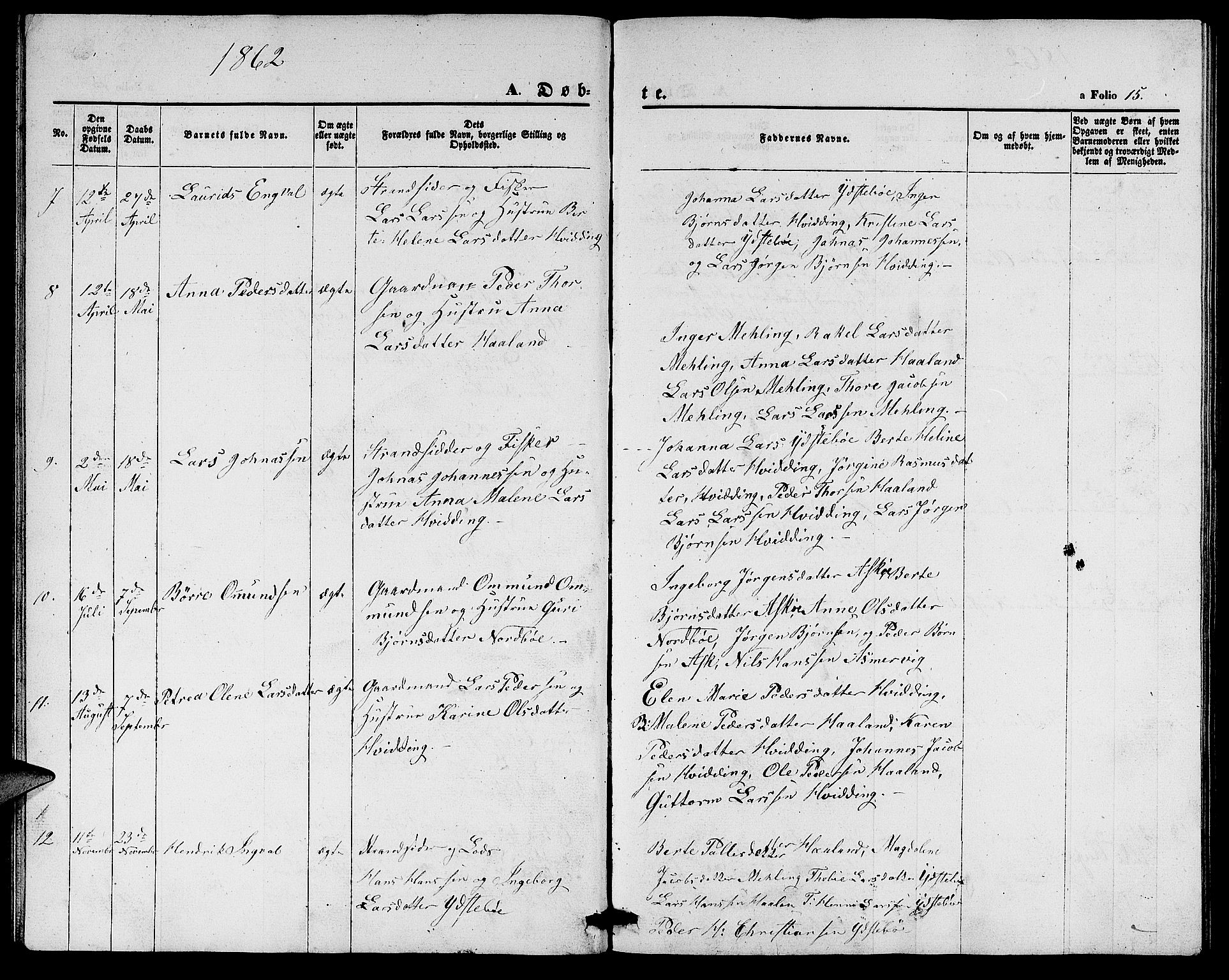 Rennesøy sokneprestkontor, SAST/A -101827/H/Ha/Hab/L0003: Parish register (copy) no. B 3, 1855-1888, p. 15