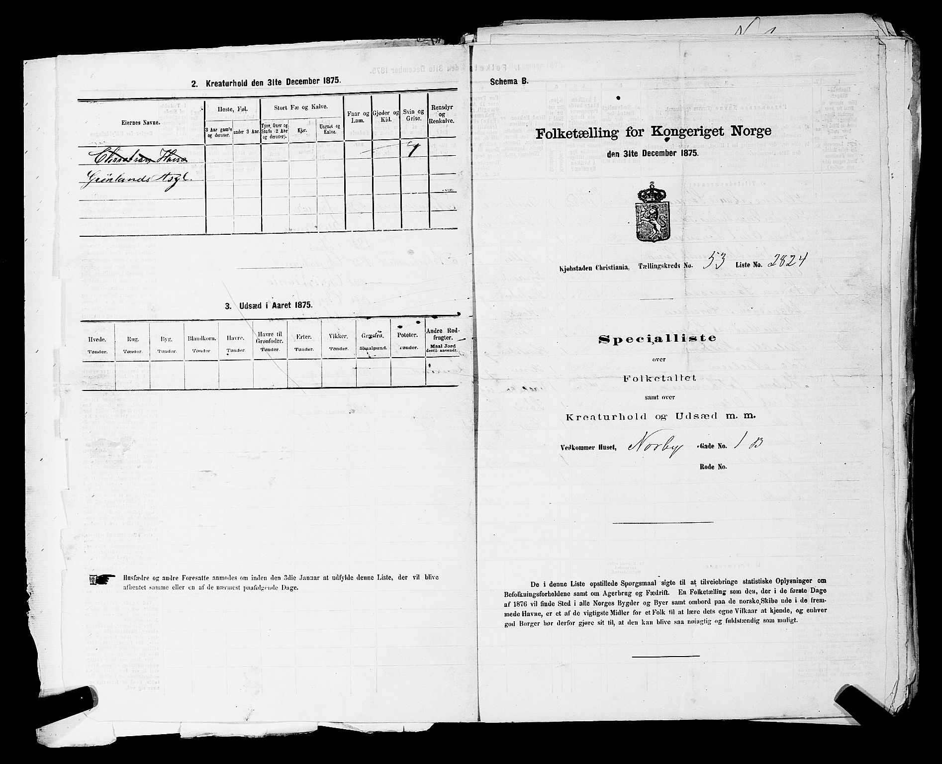 RA, 1875 census for 0301 Kristiania, 1875, p. 7955