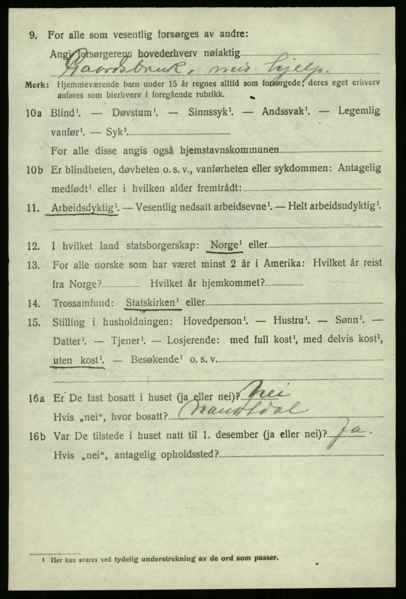 SAB, 1920 census for Førde, 1920, p. 4263