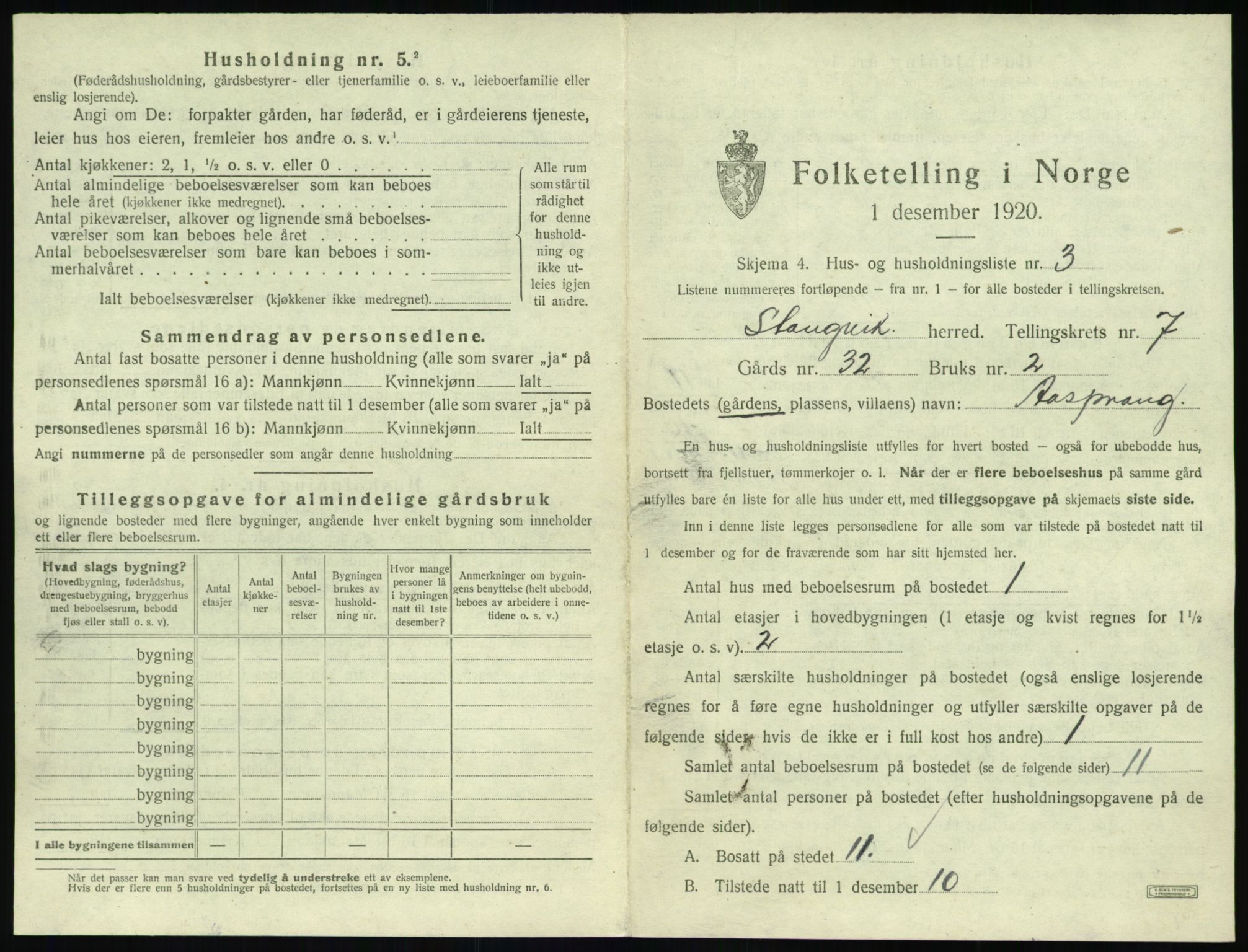 SAT, 1920 census for Stangvik, 1920, p. 634