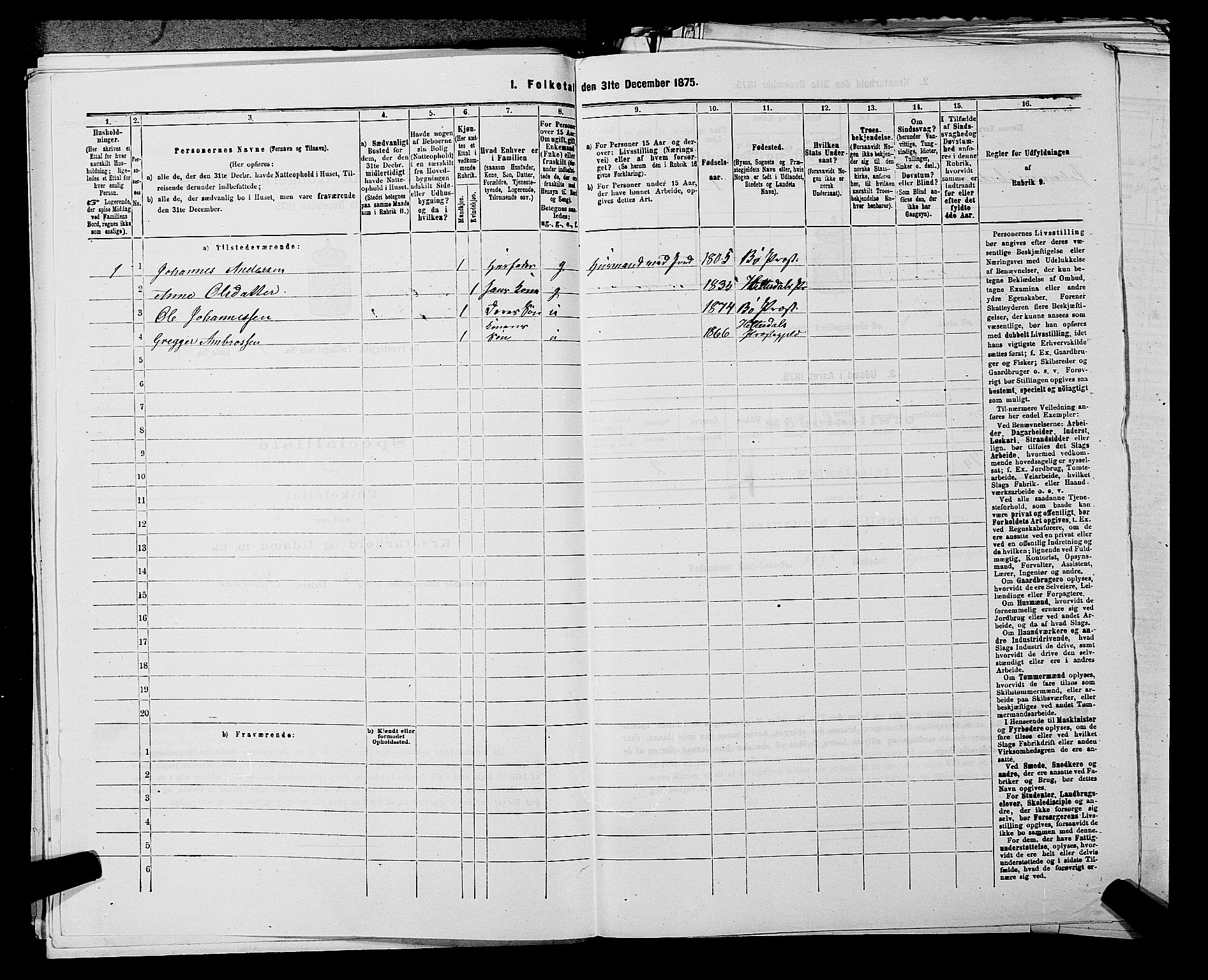 SAKO, 1875 census for 0821P Bø, 1875, p. 129