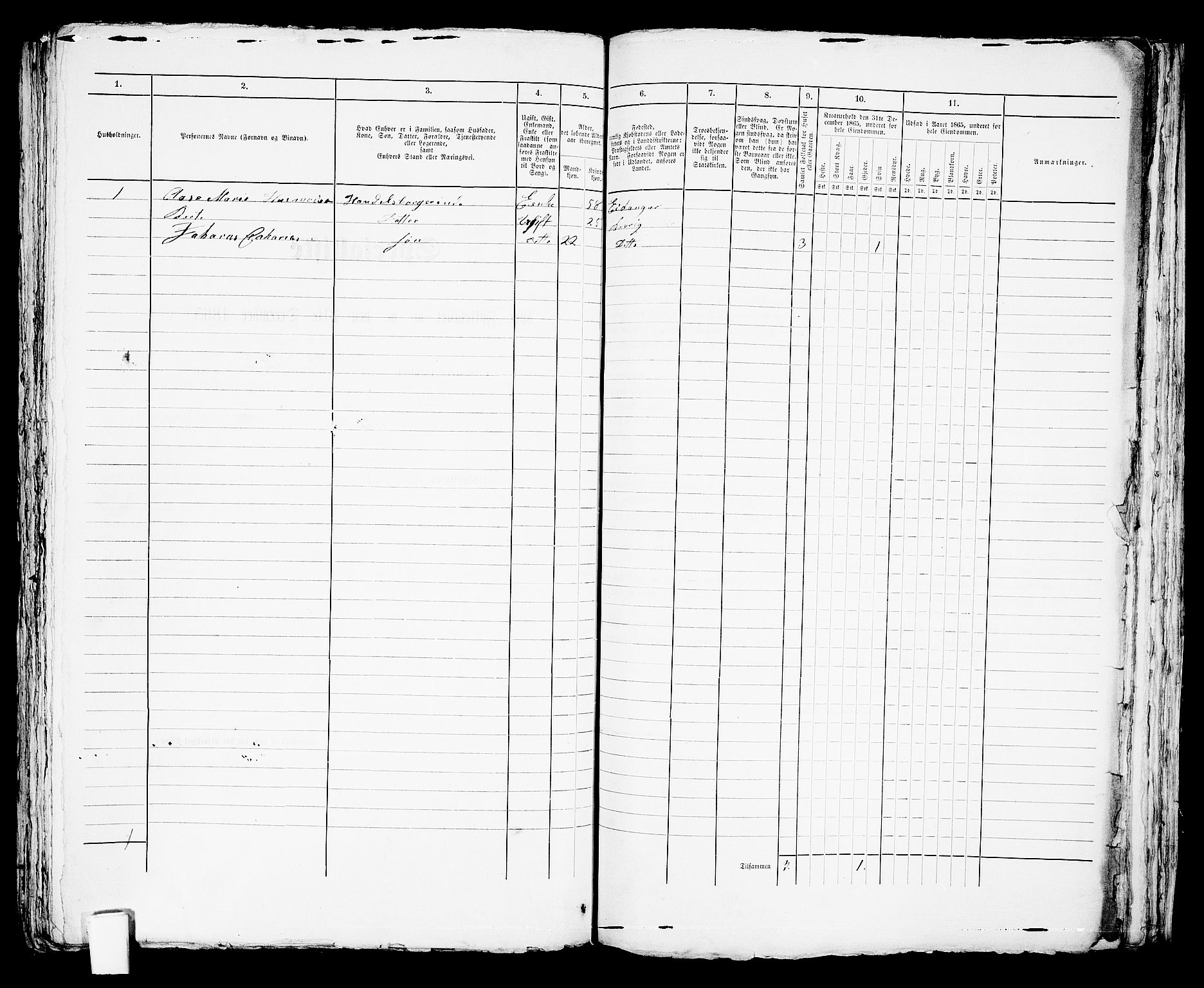 RA, 1865 census for Brevik, 1865, p. 644