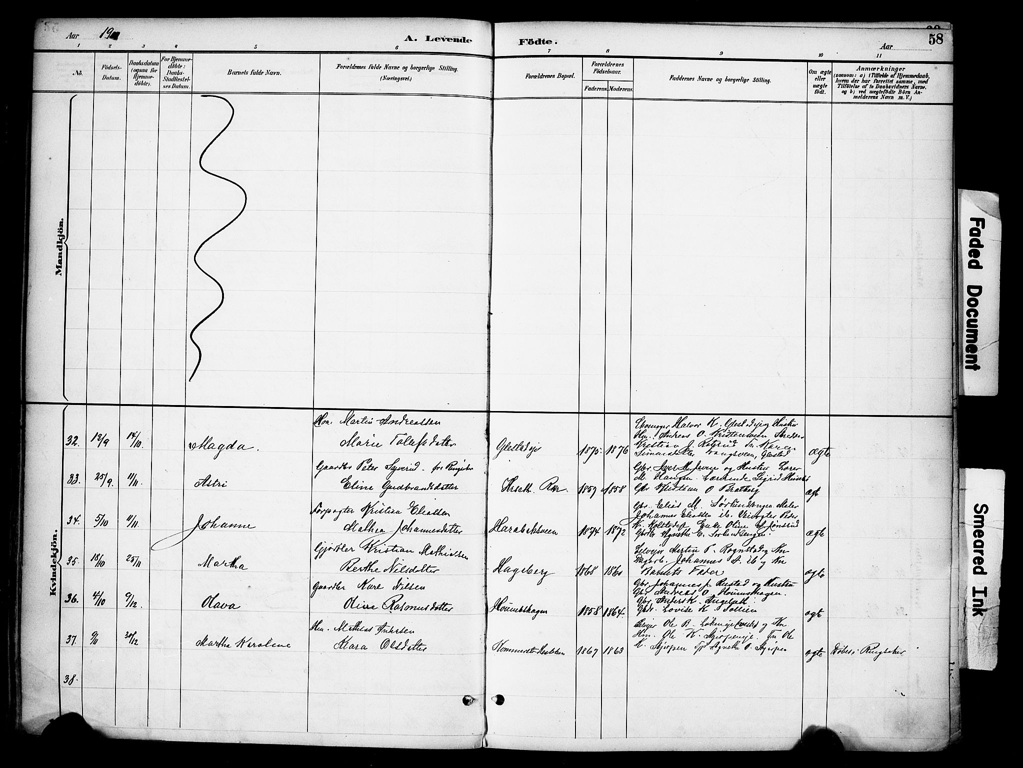 Ringsaker prestekontor, AV/SAH-PREST-014/K/Ka/L0016: Parish register (official) no. 16, 1891-1904, p. 58