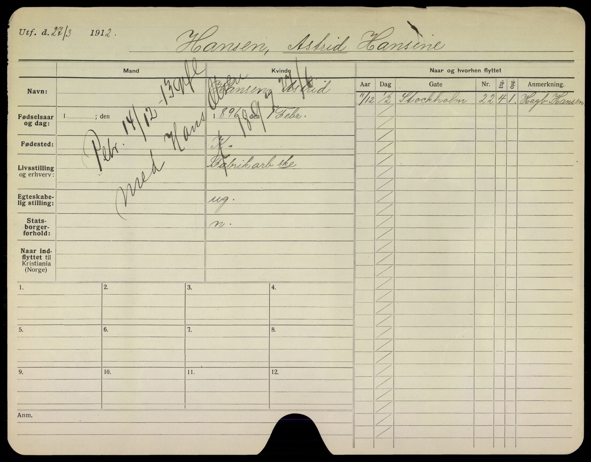 Oslo folkeregister, Registerkort, AV/SAO-A-11715/K/Kb/L0017: H - L, 1913