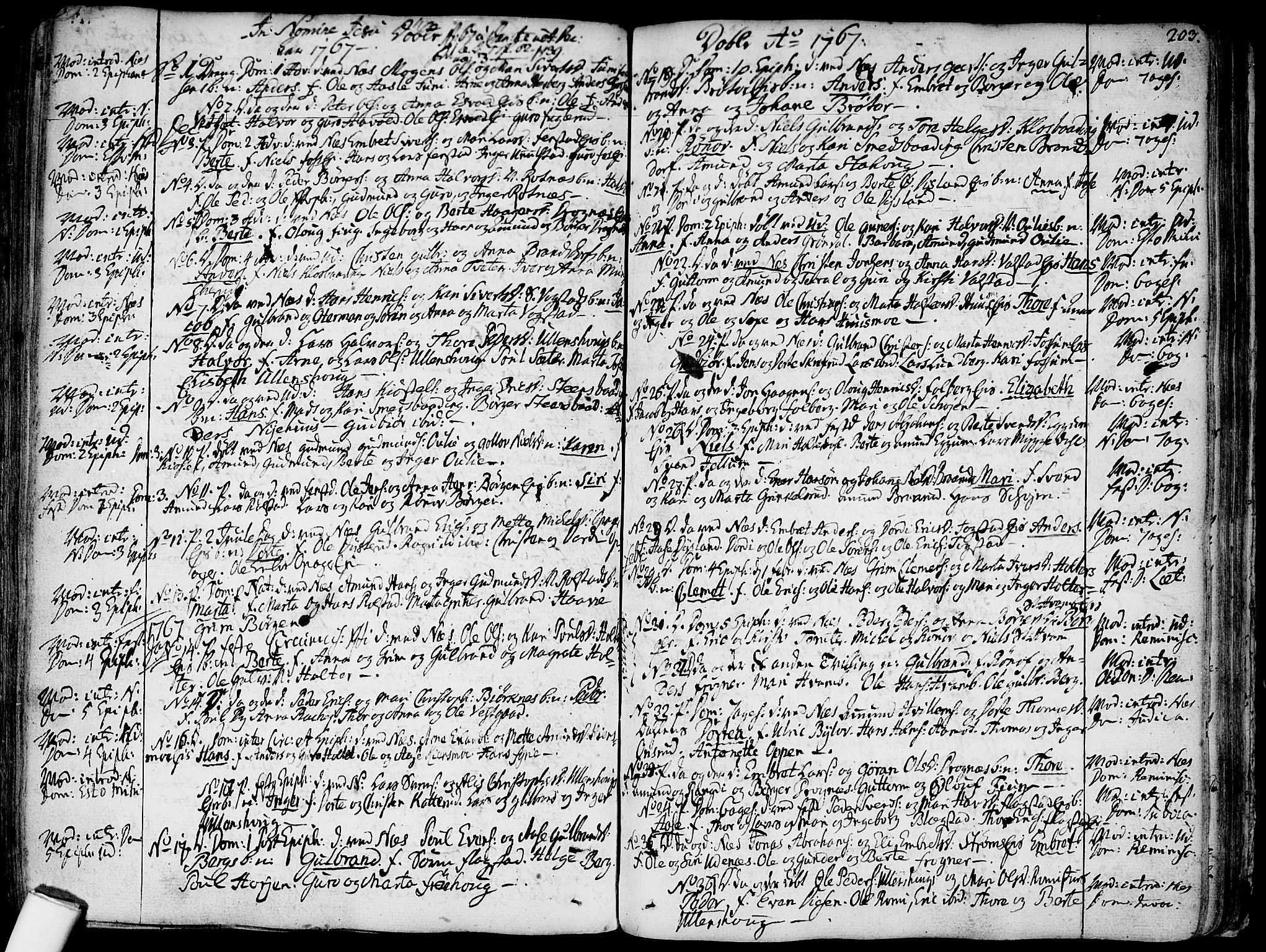 Nes prestekontor Kirkebøker, SAO/A-10410/F/Fa/L0003: Parish register (official) no. I 3, 1734-1781, p. 203