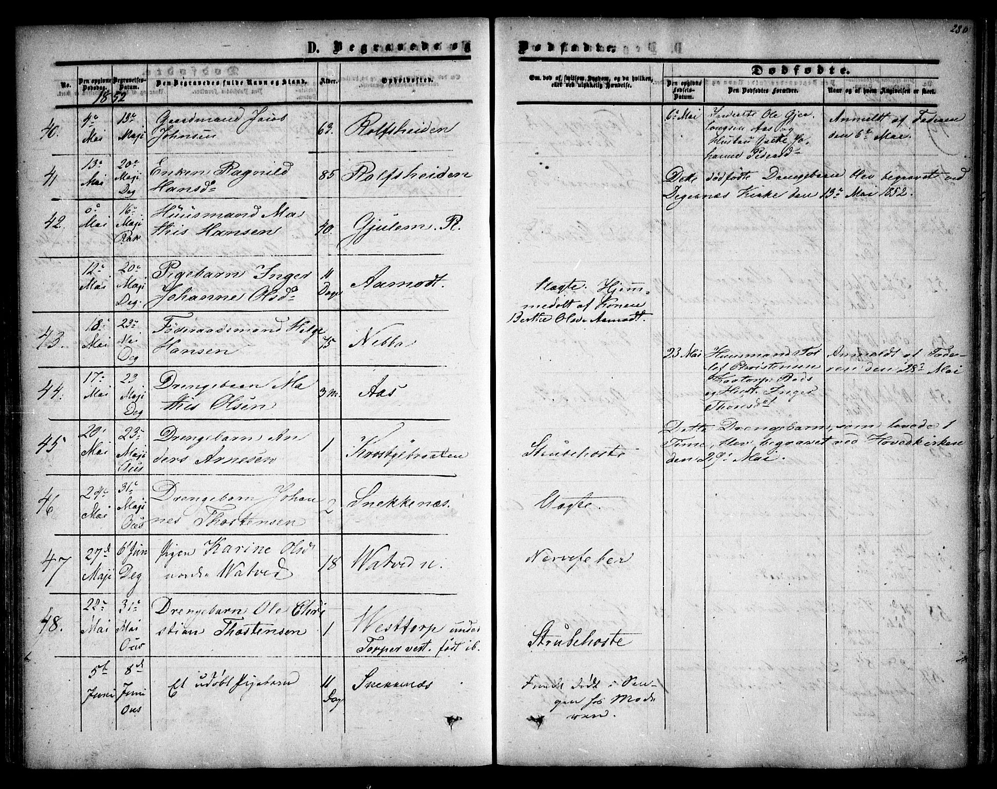 Rakkestad prestekontor Kirkebøker, AV/SAO-A-2008/F/Fa/L0009: Parish register (official) no. I 9, 1850-1856, p. 280