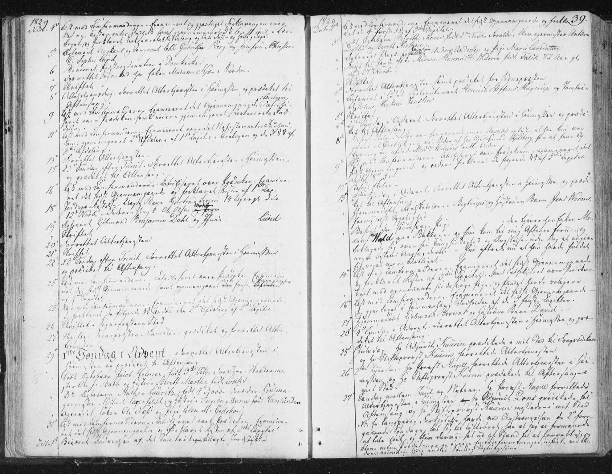 Ministerialprotokoller, klokkerbøker og fødselsregistre - Sør-Trøndelag, SAT/A-1456/602/L0127: Curate's parish register no. 602B01, 1821-1875, p. 39