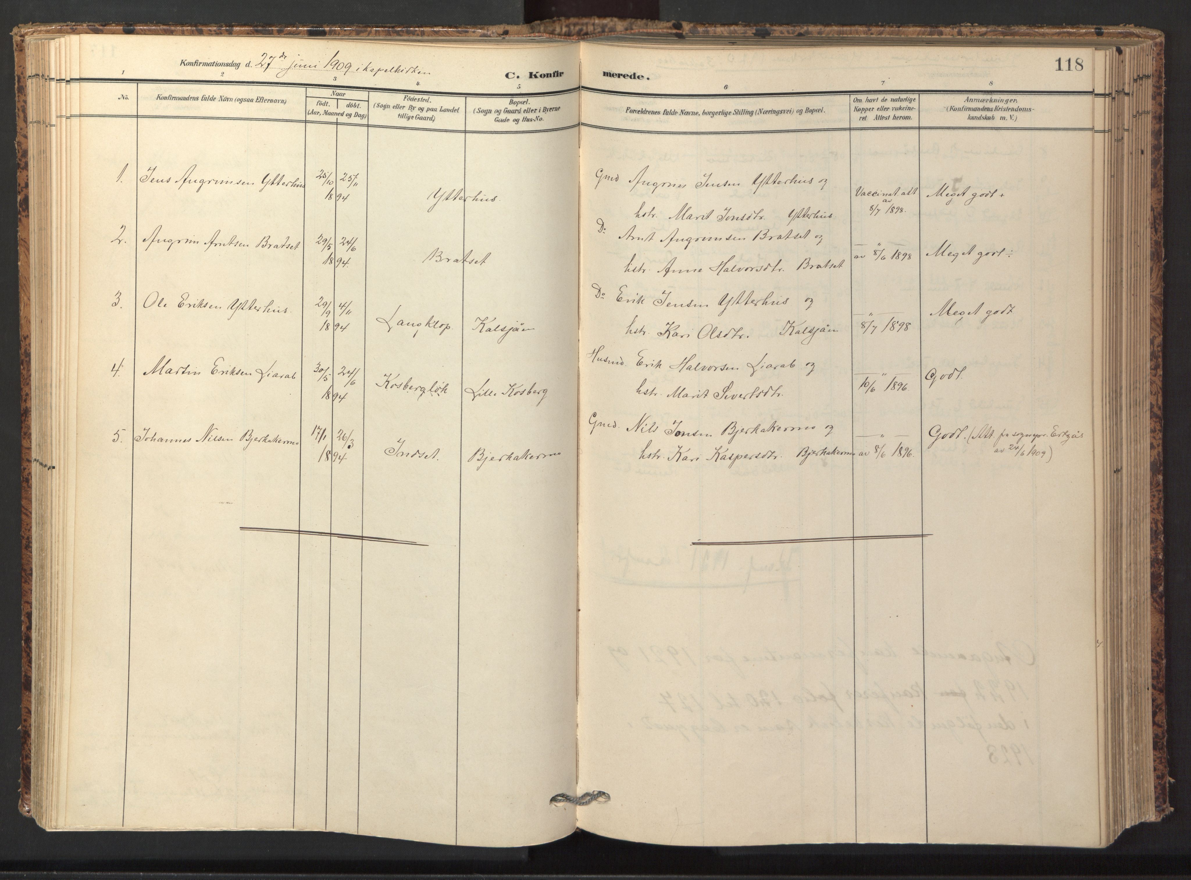 Ministerialprotokoller, klokkerbøker og fødselsregistre - Sør-Trøndelag, SAT/A-1456/674/L0873: Parish register (official) no. 674A05, 1908-1923, p. 118
