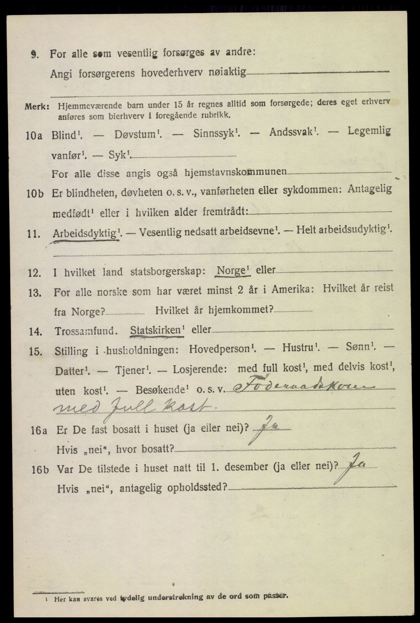 SAH, 1920 census for Lom, 1920, p. 1785