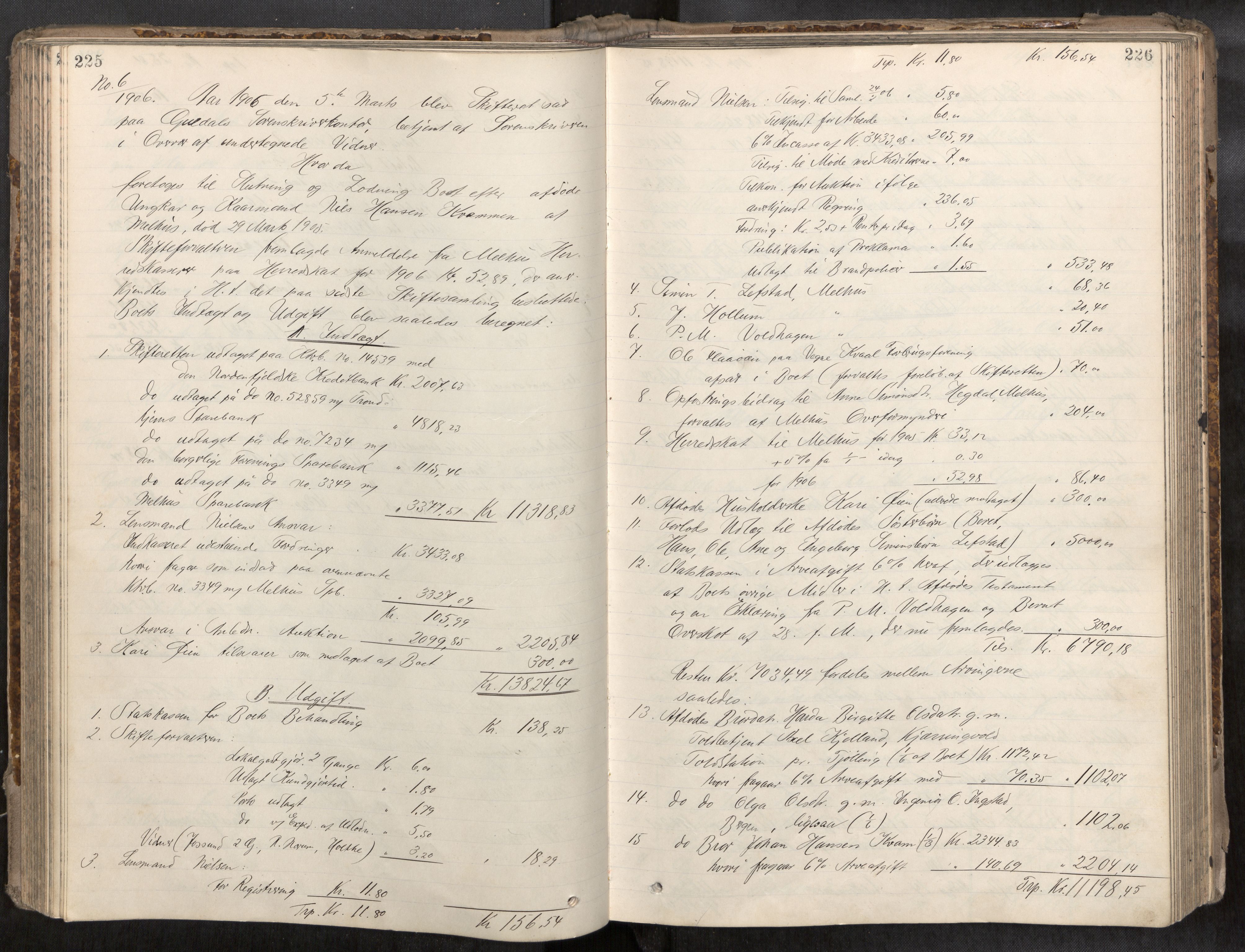 Gauldal sorenskriveri, AV/SAT-A-0014/1/3/3A/L0016: Skifteslutningsprotokoll  3, 1902-1909, p. 225-226