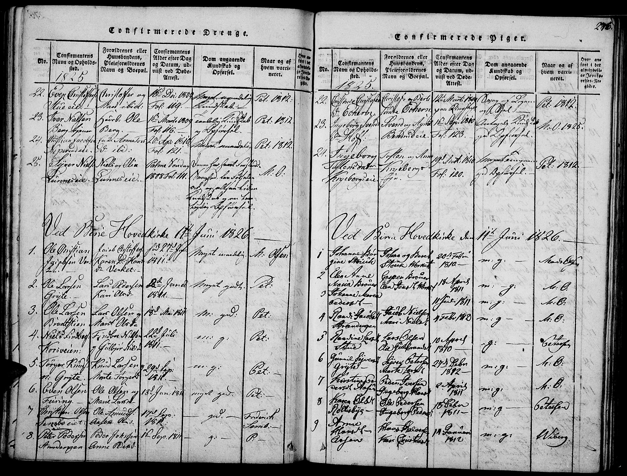 Biri prestekontor, SAH/PREST-096/H/Ha/Haa/L0003: Parish register (official) no. 3, 1814-1828, p. 276