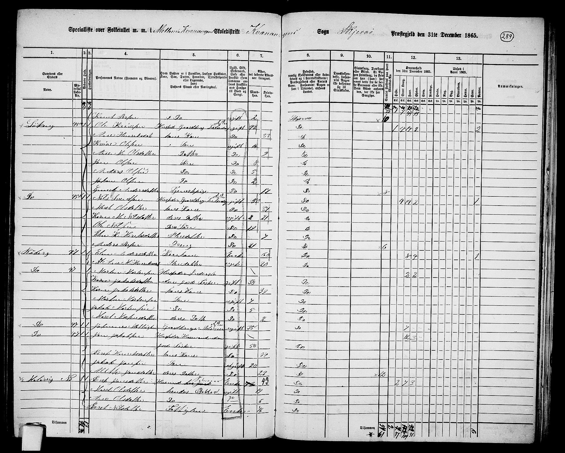 RA, 1865 census for Skjervøy, 1865, p. 163