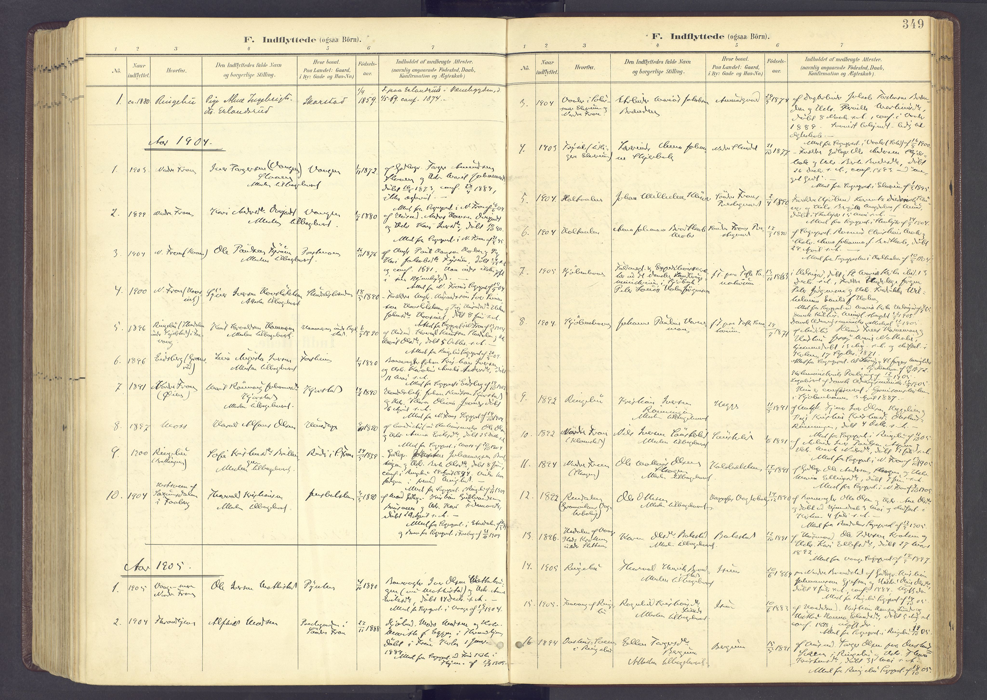 Sør-Fron prestekontor, AV/SAH-PREST-010/H/Ha/Haa/L0004: Parish register (official) no. 4, 1898-1919, p. 349