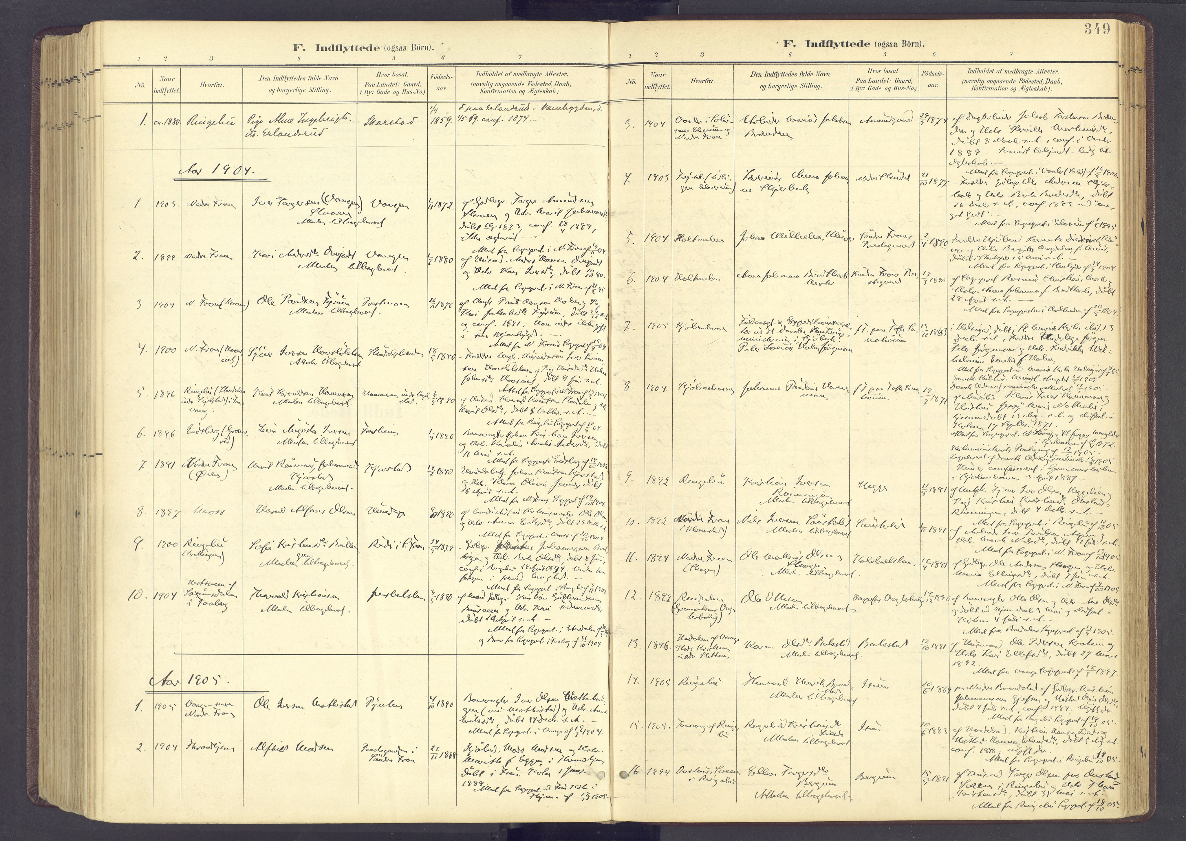 Sør-Fron prestekontor, SAH/PREST-010/H/Ha/Haa/L0004: Parish register (official) no. 4, 1898-1919, p. 349