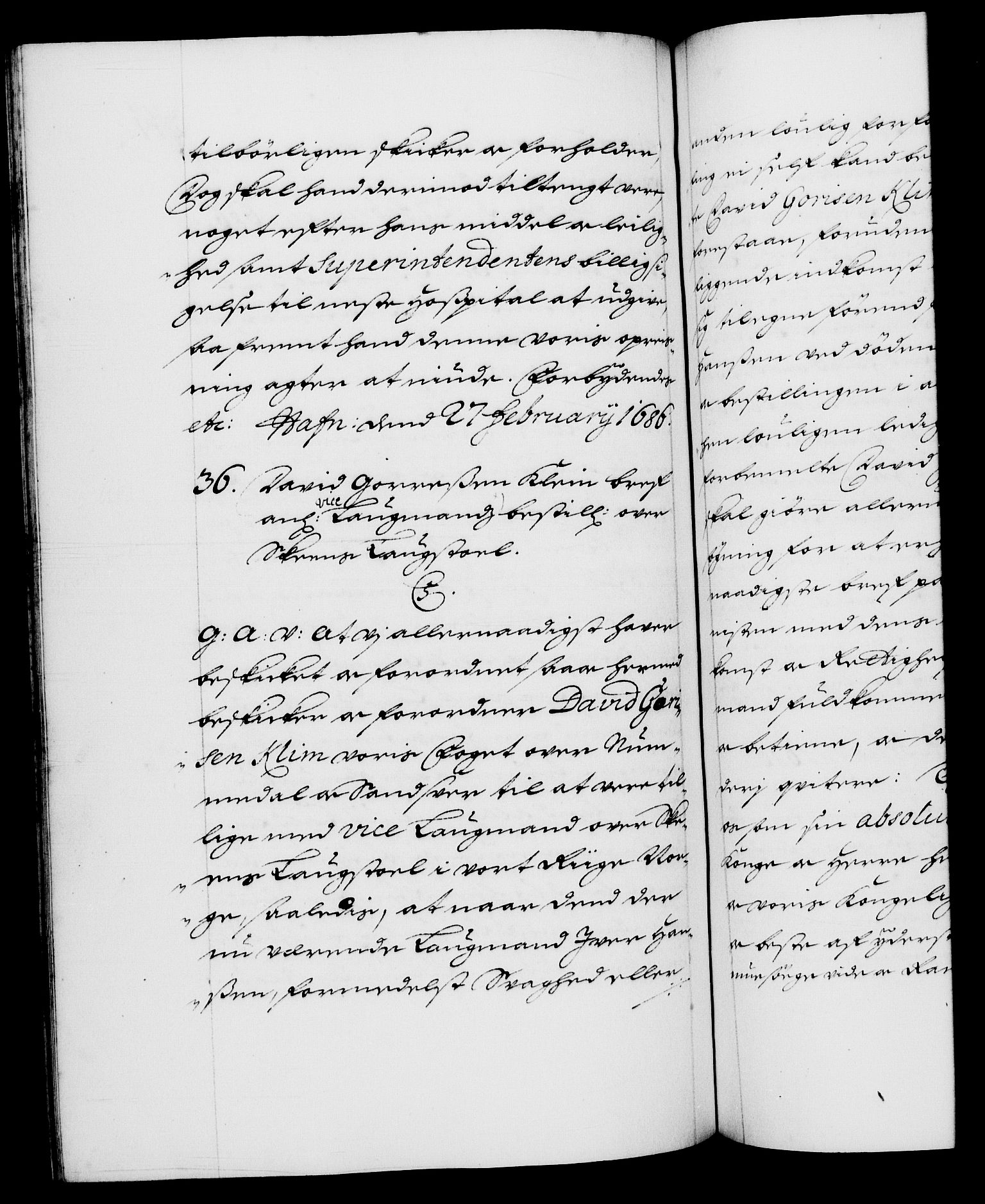 Danske Kanselli 1572-1799, AV/RA-EA-3023/F/Fc/Fca/Fcaa/L0014: Norske registre (mikrofilm), 1685-1687, p. 241b