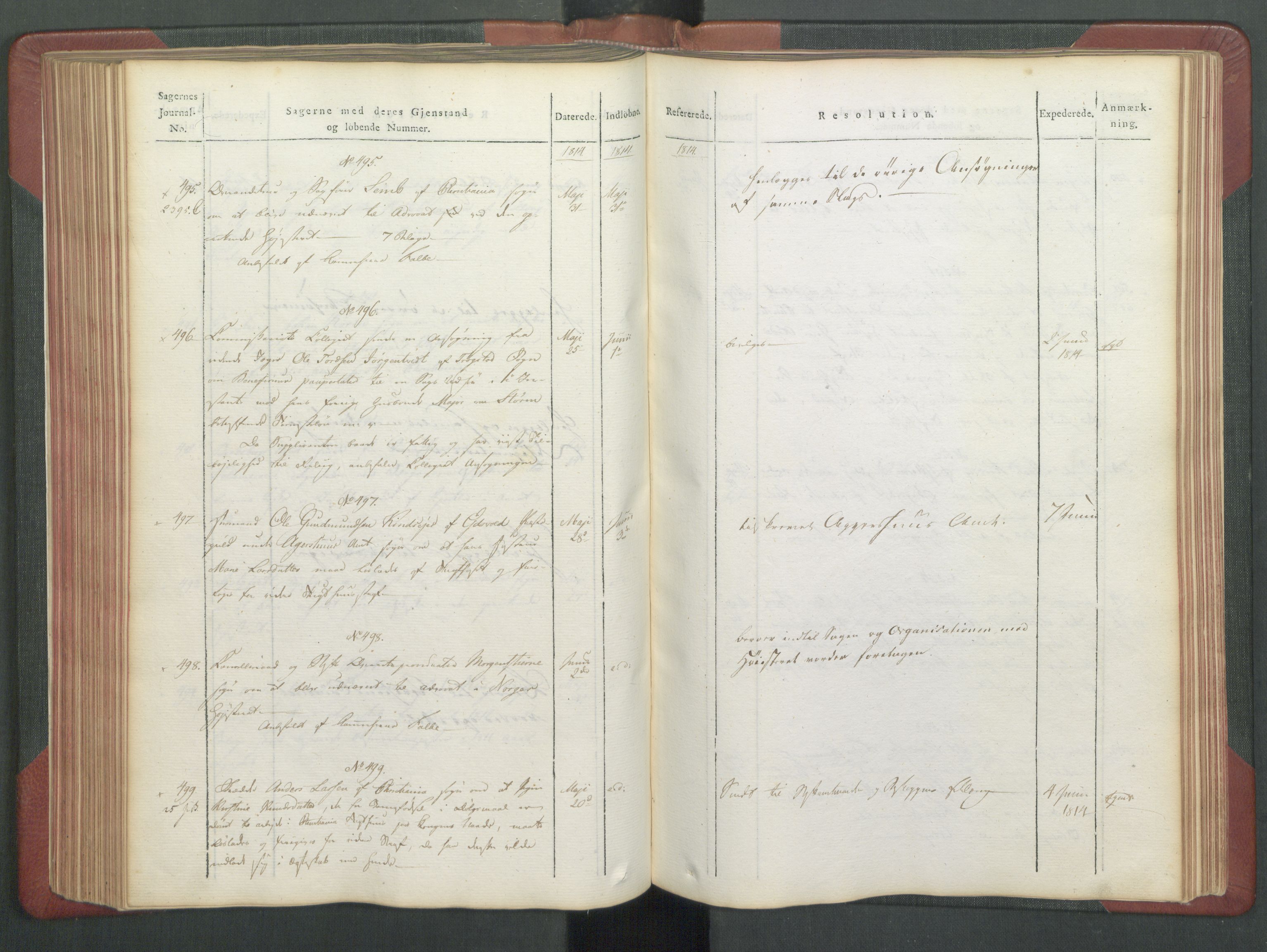 Departementene i 1814, RA/S-3899/Fc/L0039: Journal A, 1814, p. 153