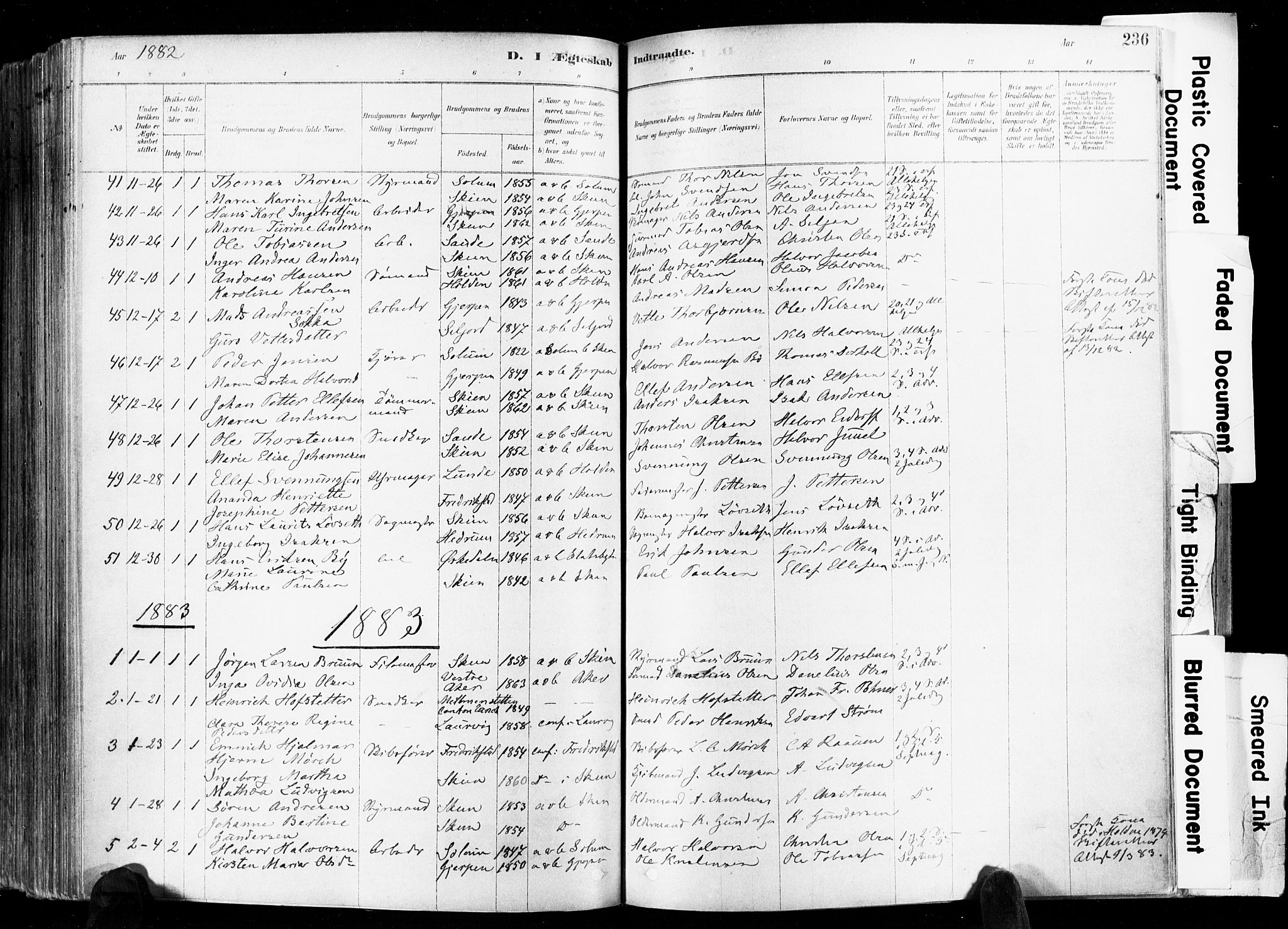 Skien kirkebøker, AV/SAKO-A-302/F/Fa/L0009: Parish register (official) no. 9, 1878-1890, p. 236