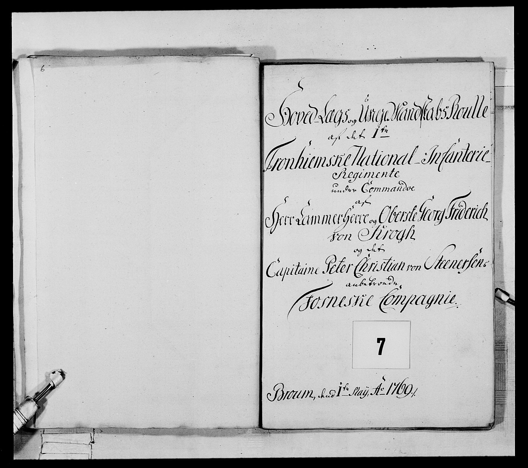Generalitets- og kommissariatskollegiet, Det kongelige norske kommissariatskollegium, RA/EA-5420/E/Eh/L0071: 1. Trondheimske nasjonale infanteriregiment, 1769-1772, p. 81