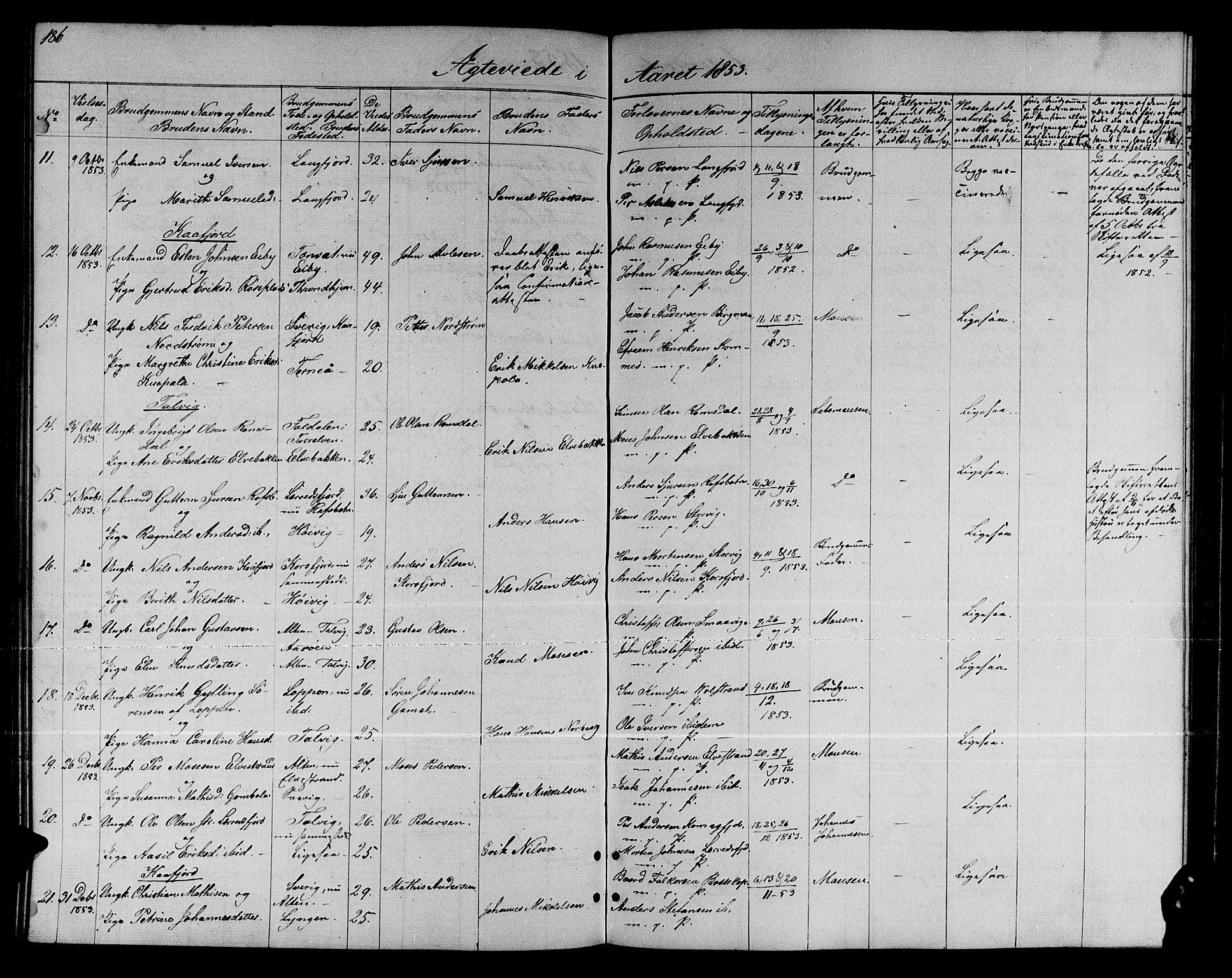 Talvik sokneprestkontor, AV/SATØ-S-1337/H/Hb/L0001klokker: Parish register (copy) no. 1, 1847-1863, p. 186