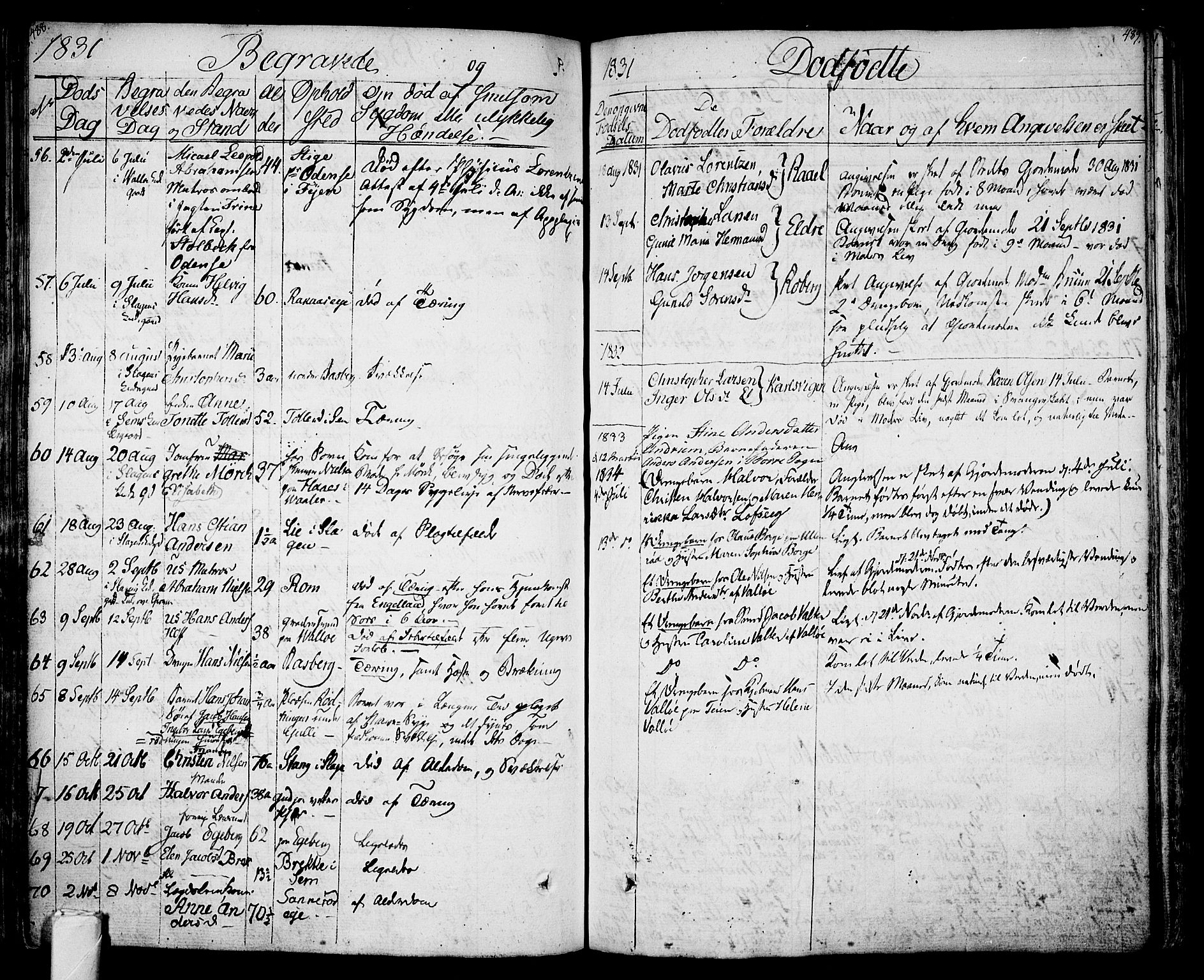 Sem kirkebøker, SAKO/A-5/F/Fa/L0005: Parish register (official) no. I 5, 1825-1842, p. 488-489