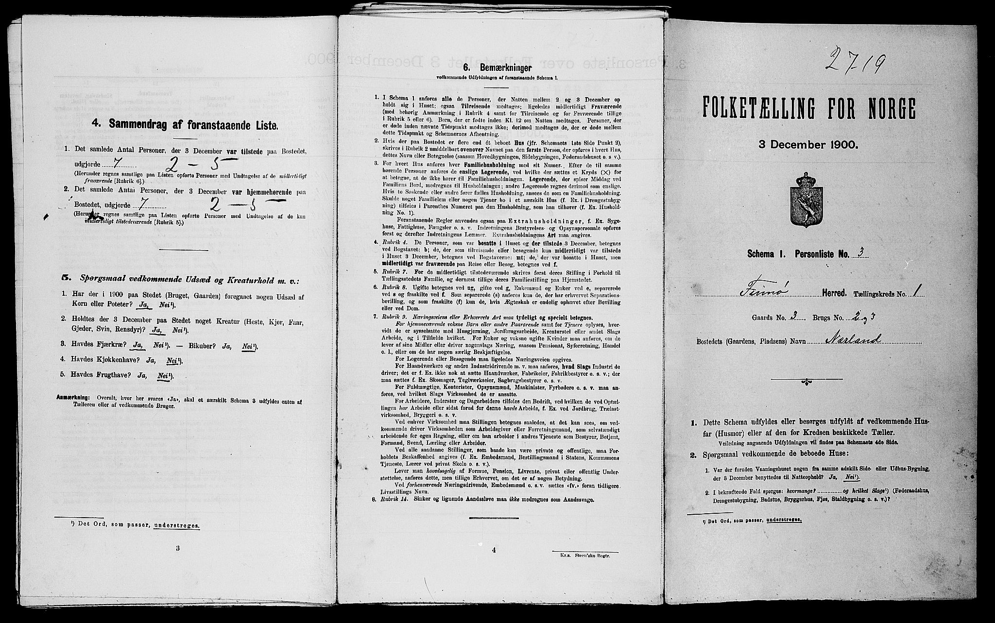 SAST, 1900 census for Finnøy, 1900, p. 65