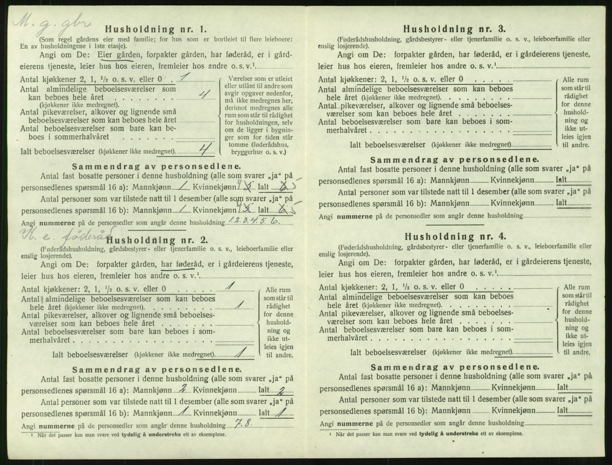 SAT, 1920 census for Kvernes, 1920, p. 272