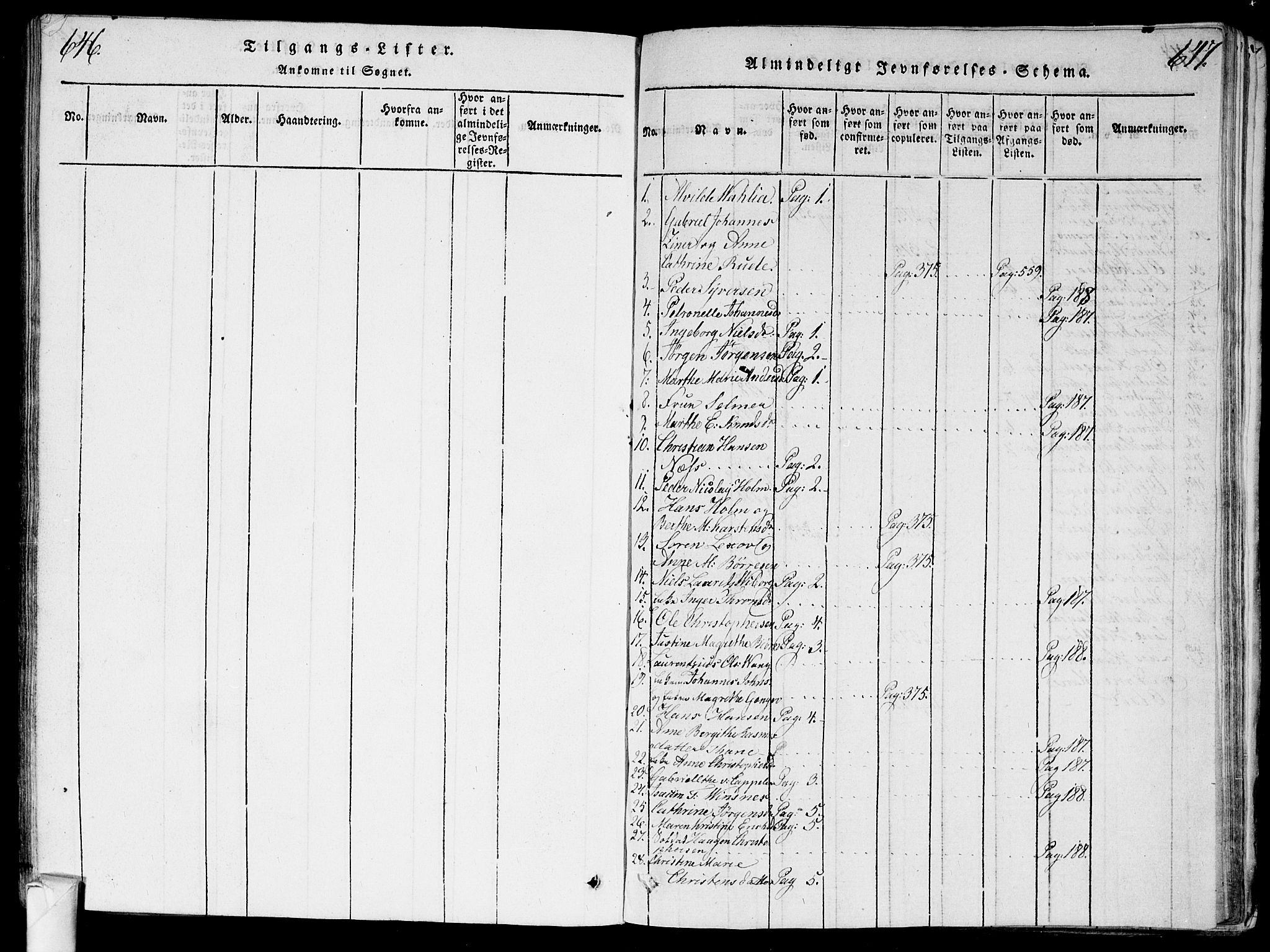 Bragernes kirkebøker, SAKO/A-6/G/Ga/L0001: Parish register (copy) no. 1, 1815-1829, p. 646-647