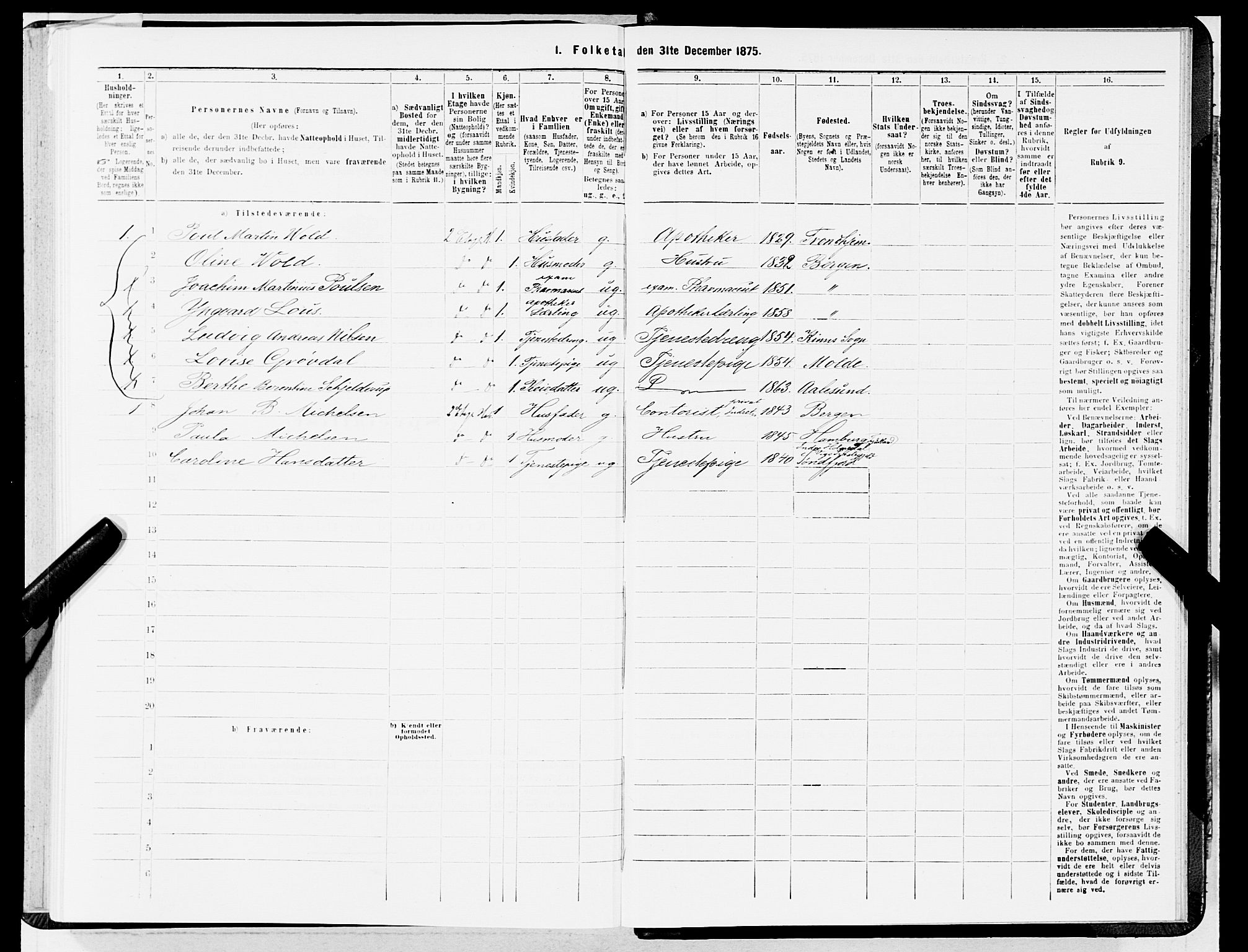 SAB, 1875 census for 1301 Bergen, 1875, p. 2554