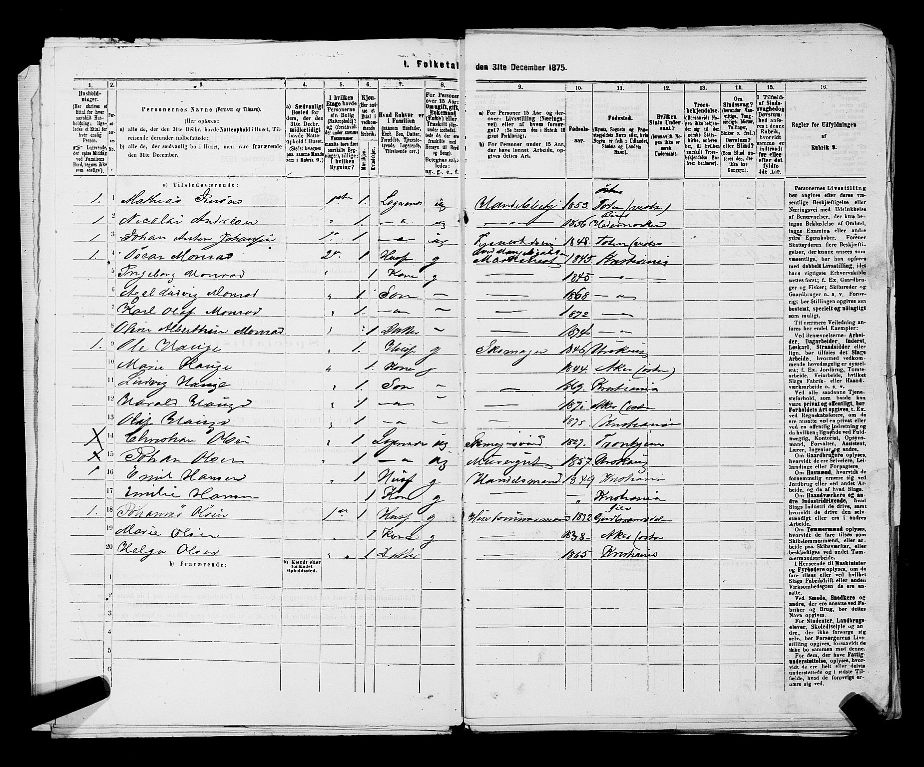 RA, 1875 census for 0301 Kristiania, 1875, p. 6714