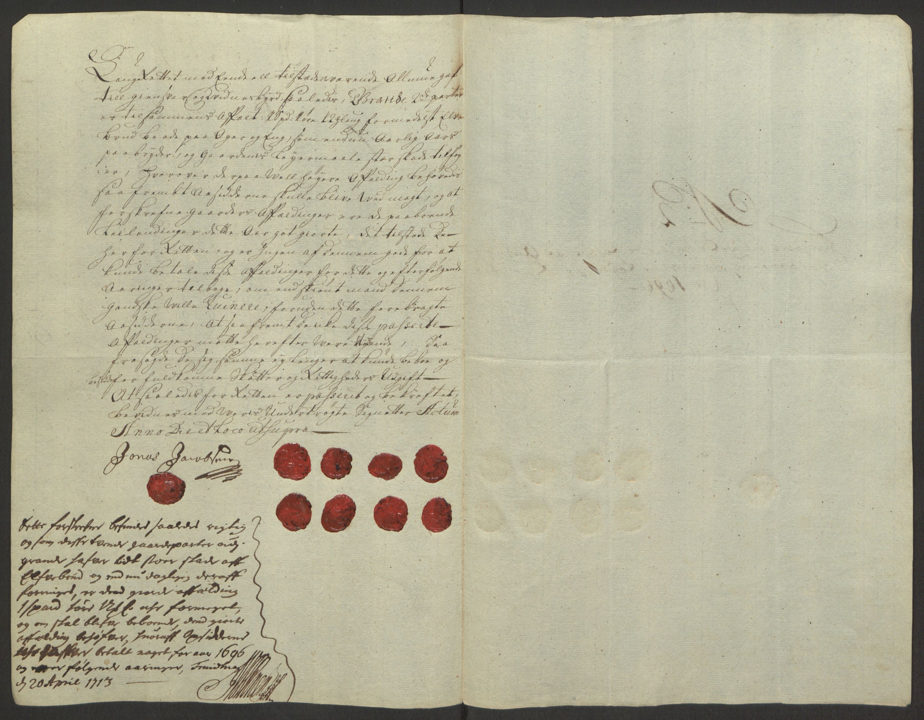Rentekammeret inntil 1814, Reviderte regnskaper, Fogderegnskap, RA/EA-4092/R63/L4309: Fogderegnskap Inderøy, 1695-1697, p. 373