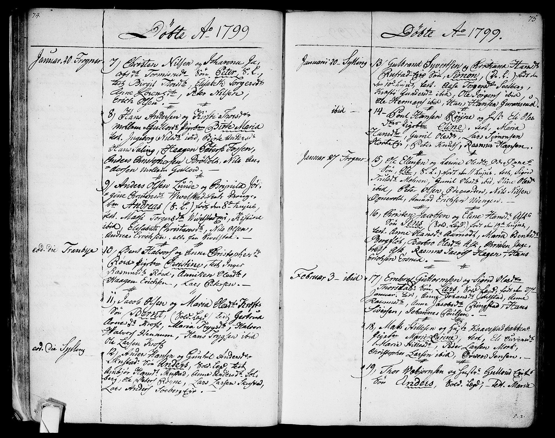 Lier kirkebøker, SAKO/A-230/F/Fa/L0007: Parish register (official) no. I 7, 1794-1813, p. 74-75