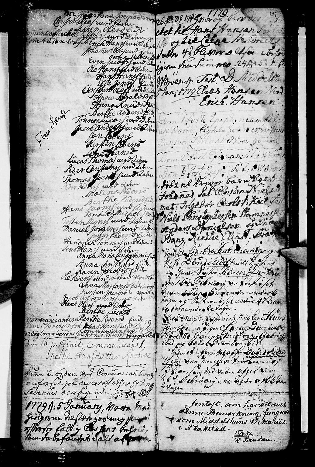 Ministerialprotokoller, klokkerbøker og fødselsregistre - Nordland, SAT/A-1459/807/L0118: Parish register (official) no. 807A01, 1752-1798, p. 196-197