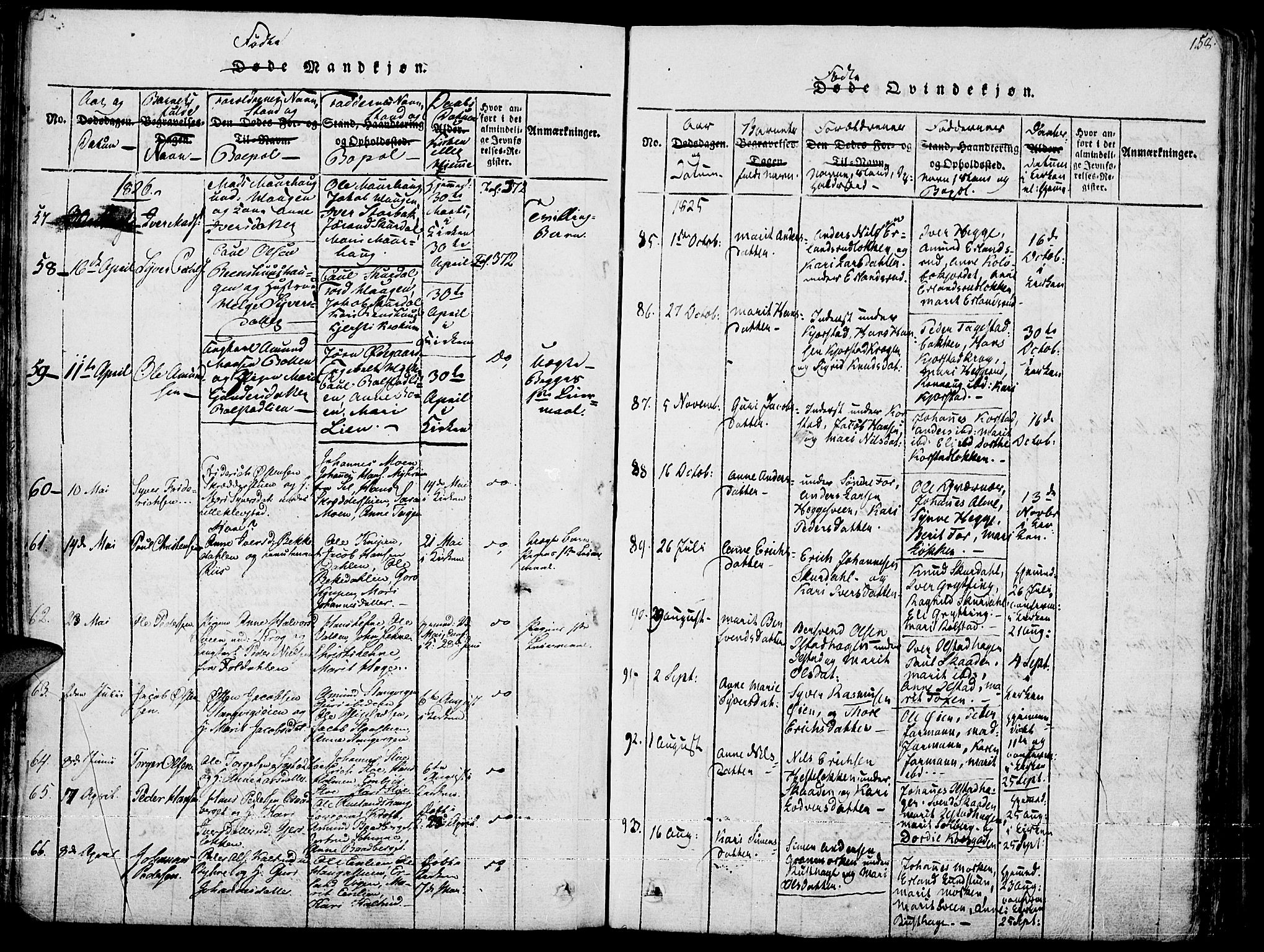 Fron prestekontor, SAH/PREST-078/H/Ha/Haa/L0002: Parish register (official) no. 2, 1816-1827, p. 158