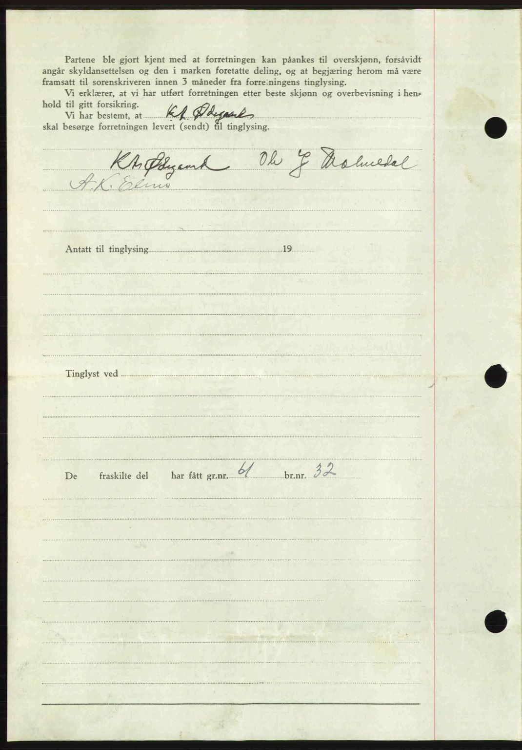 Romsdal sorenskriveri, AV/SAT-A-4149/1/2/2C: Mortgage book no. A21, 1946-1946, Diary no: : 2596/1946