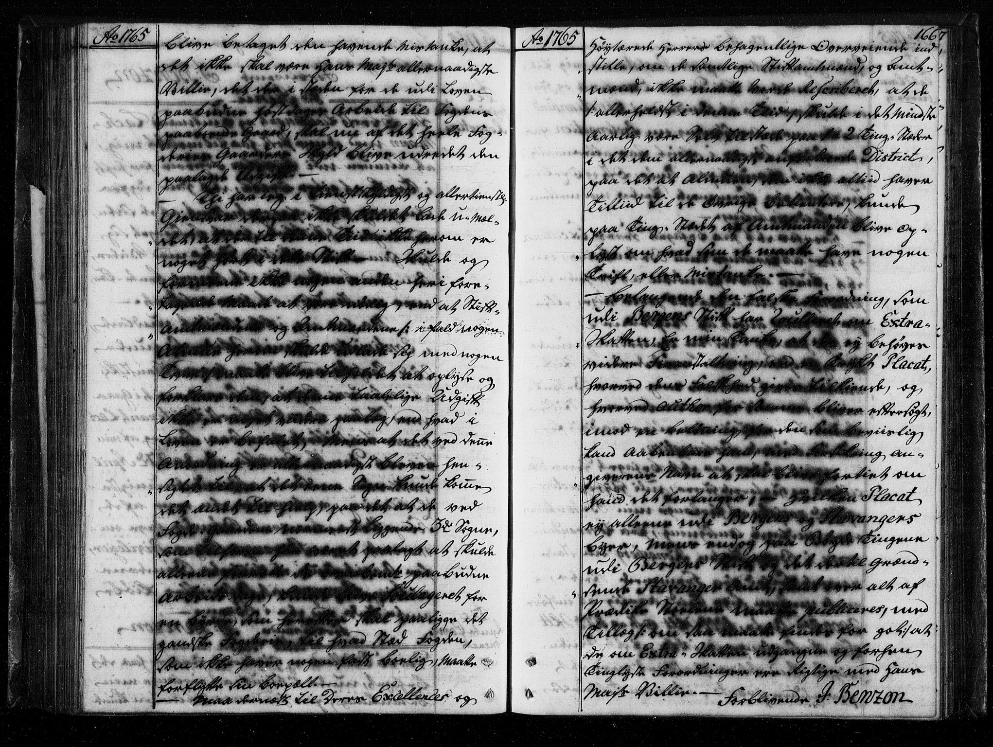 Stattholderembetet 1572-1771, AV/RA-EA-2870/Bf/L0004: Stattholderprotokoll (allmenn kopibok), 1764-1765, p. 165b-166a