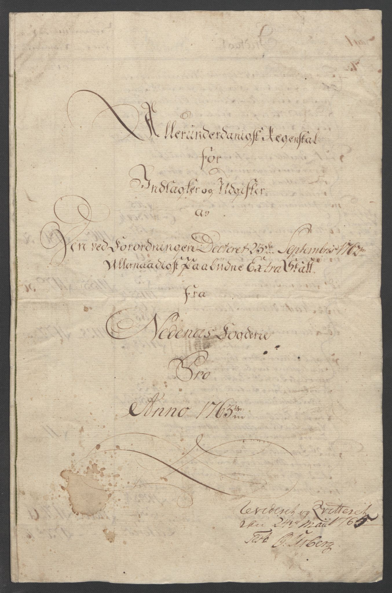 Rentekammeret inntil 1814, Reviderte regnskaper, Fogderegnskap, RA/EA-4092/R39/L2424: Ekstraskatten Nedenes, 1762-1767, p. 22