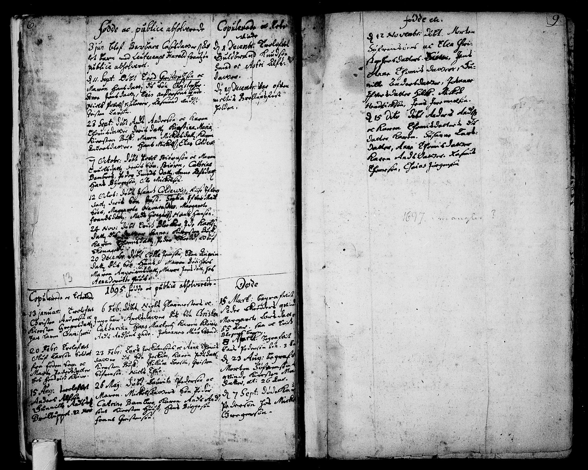 Tønsberg kirkebøker, SAKO/A-330/F/Fb/L0001: Parish register (official) no. II 1, 1690-1796, p. 6-7