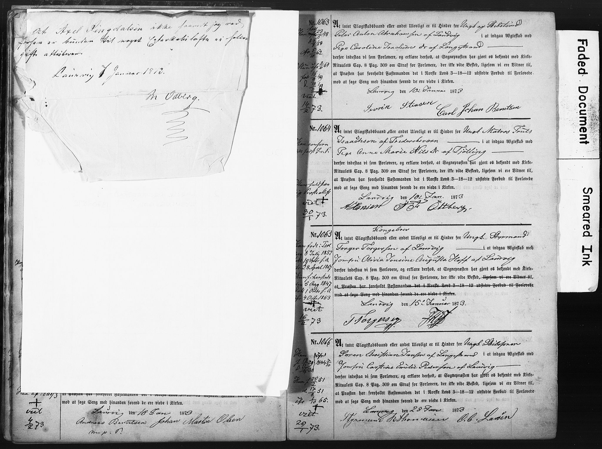Larvik kirkebøker, SAKO/A-352/H/Ha/L0001: Banns register no. 1, 1870-1892