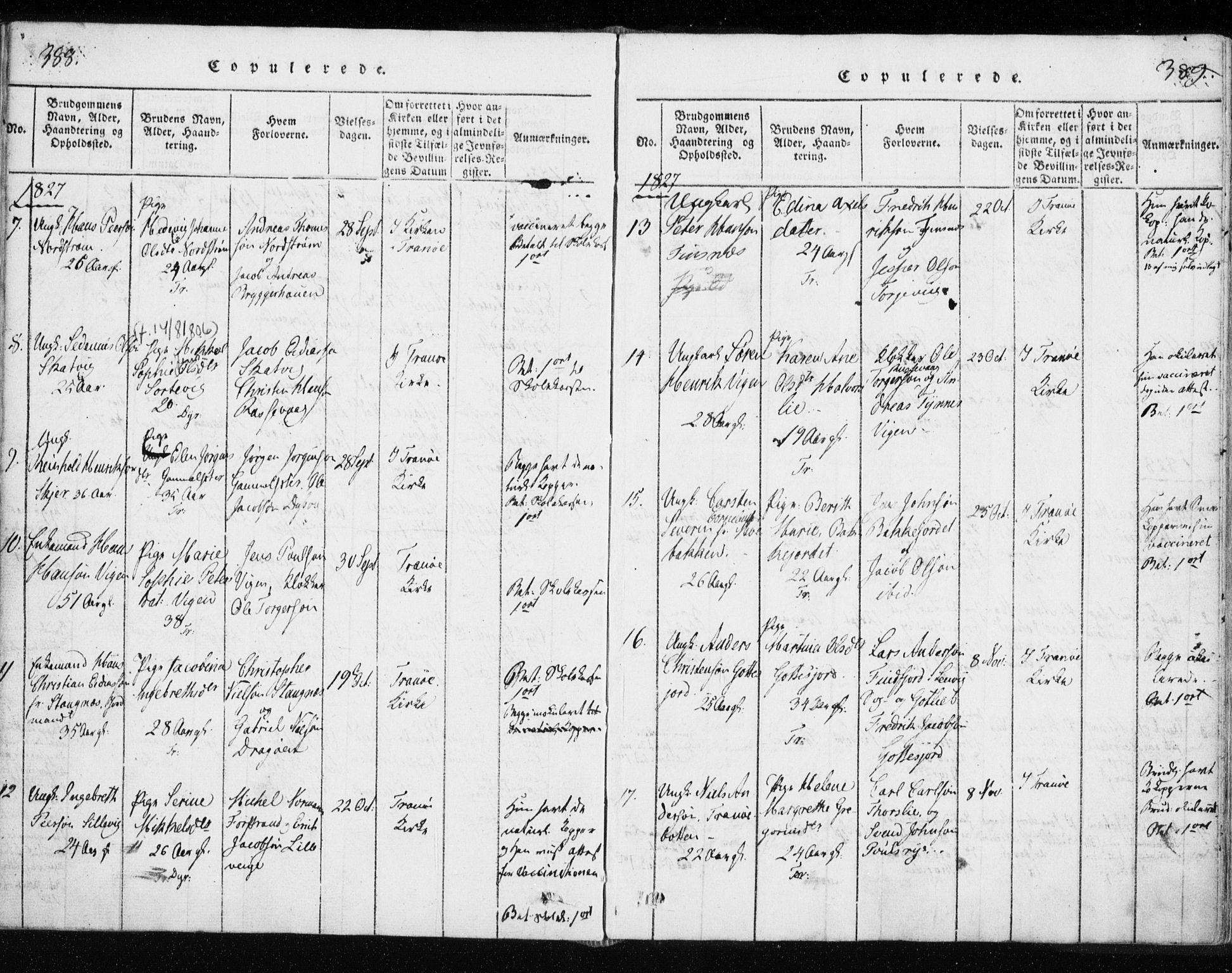 Tranøy sokneprestkontor, SATØ/S-1313/I/Ia/Iaa/L0004kirke: Parish register (official) no. 4, 1820-1829, p. 388-389