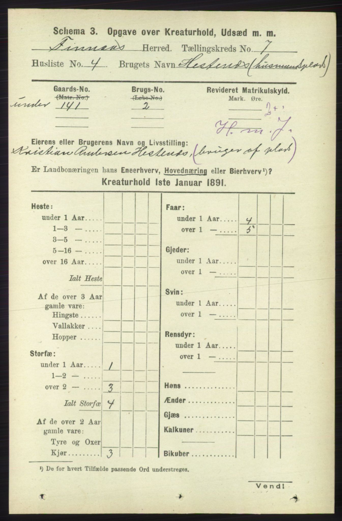 RA, 1891 census for 1218 Finnås, 1891, p. 6699